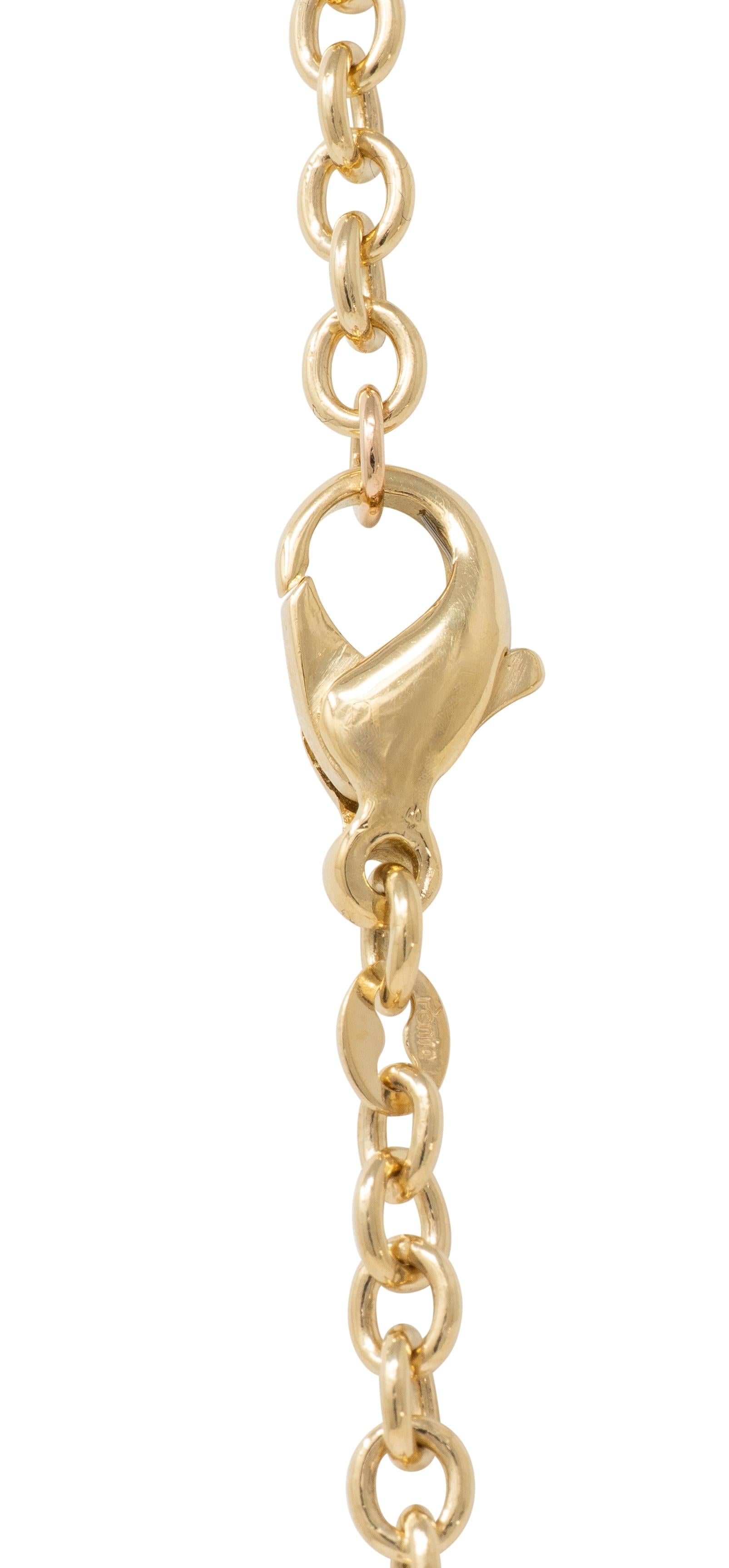Citrine Demantoid Garnet Diamond 18K Gold Contemporary Lizard Pendant Necklace