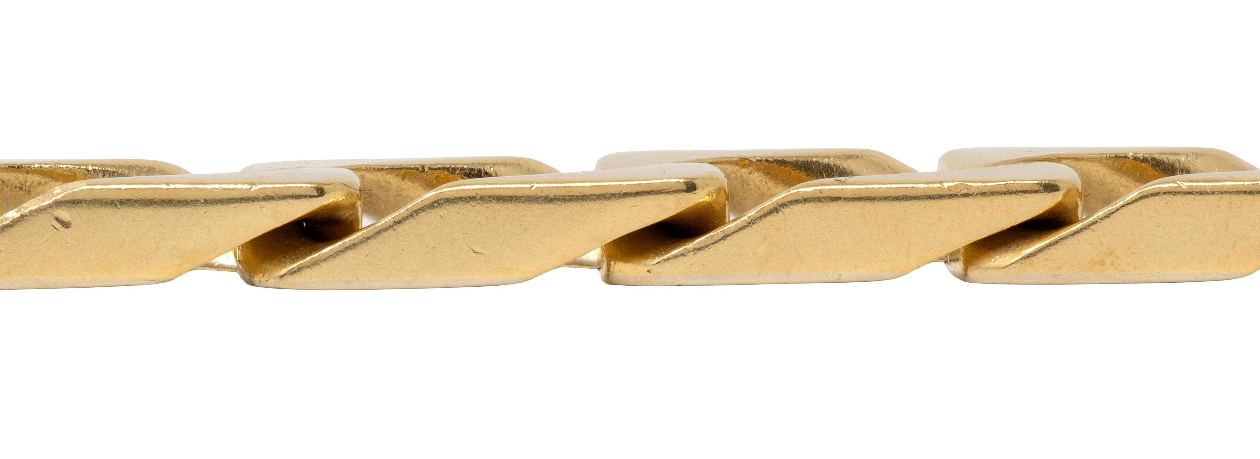 Cartier 1970's 18 Karat Two-Tone Gold Vintage Unisex Curb Link Chain Bracelet