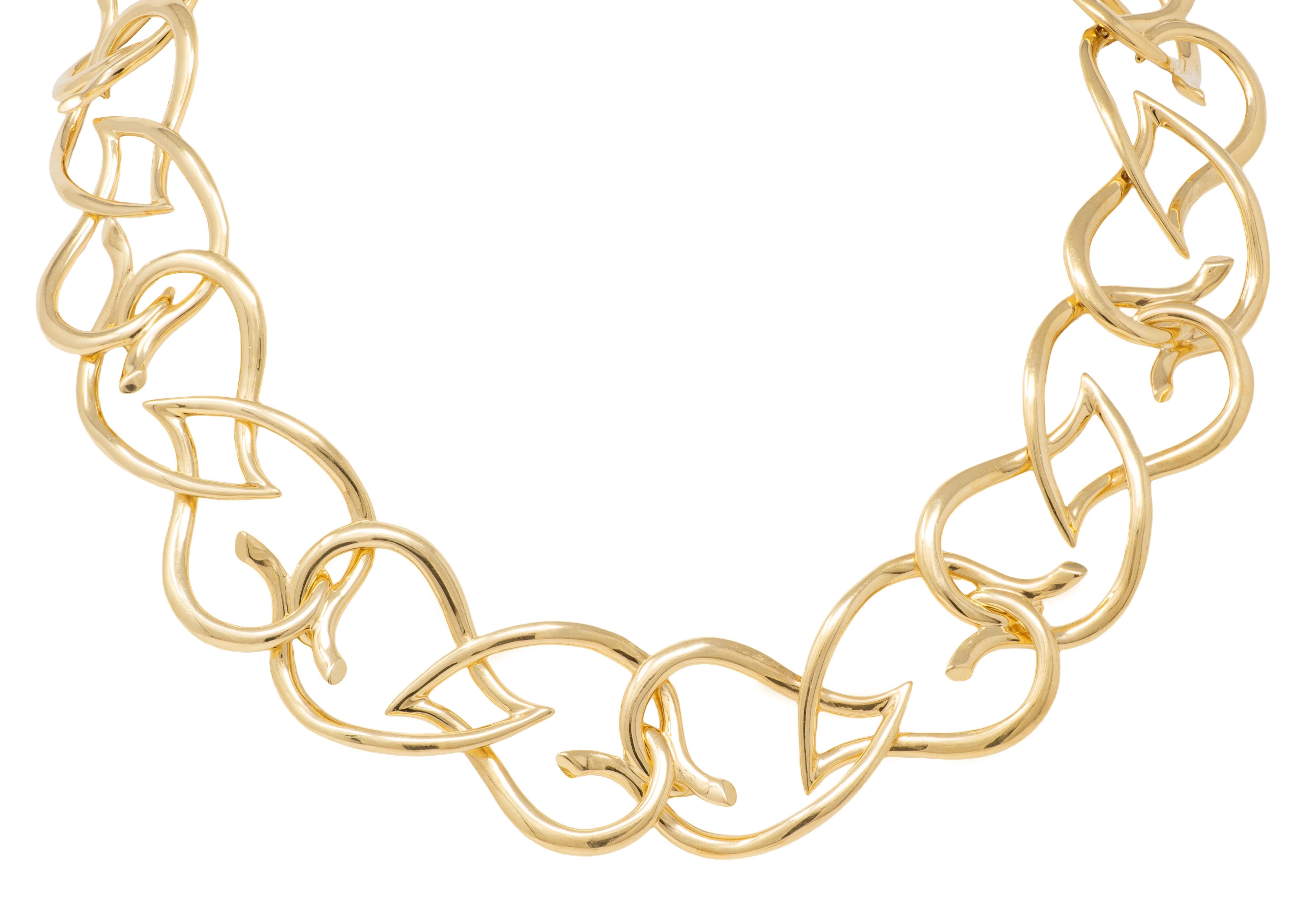 Tiffany & Co. 1983 18K Yellow Gold Vintage Foliate Fancy Link Chain Necklace