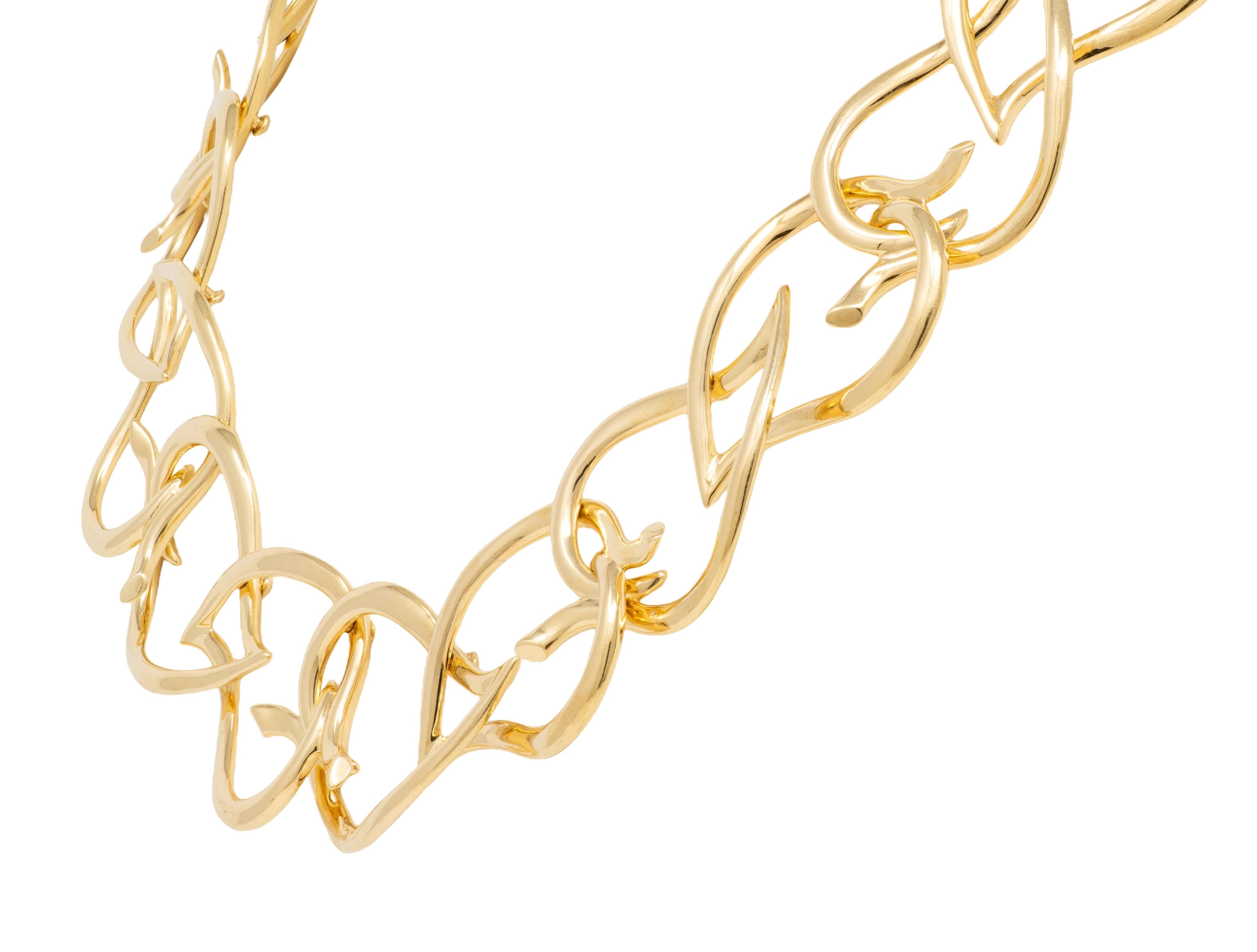 Tiffany & Co. 1983 18K Yellow Gold Vintage Foliate Fancy Link Chain Necklace