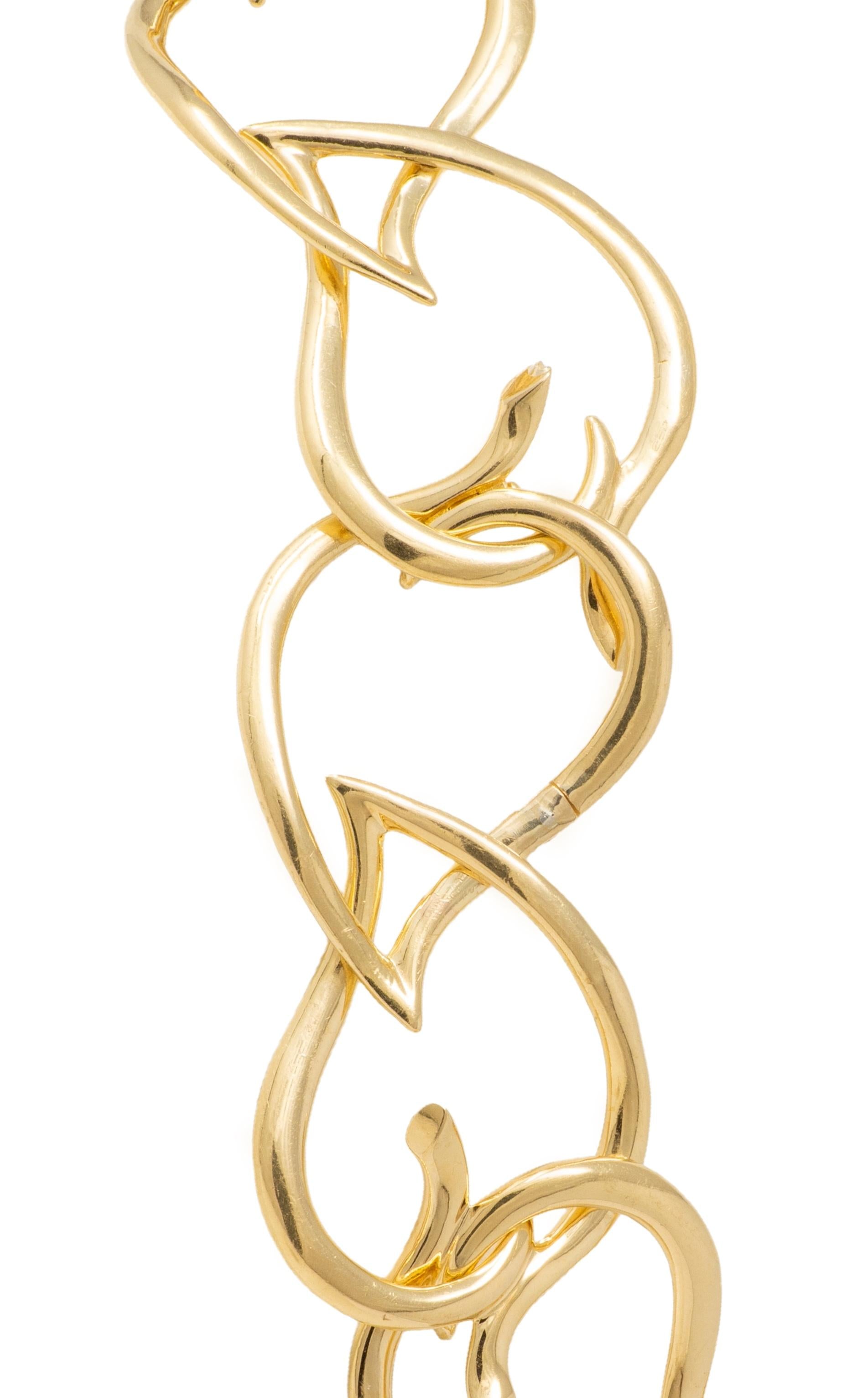 Tiffany & Co. 1983 18K Yellow Gold Vintage Foliate Fancy Link Chain Necklace