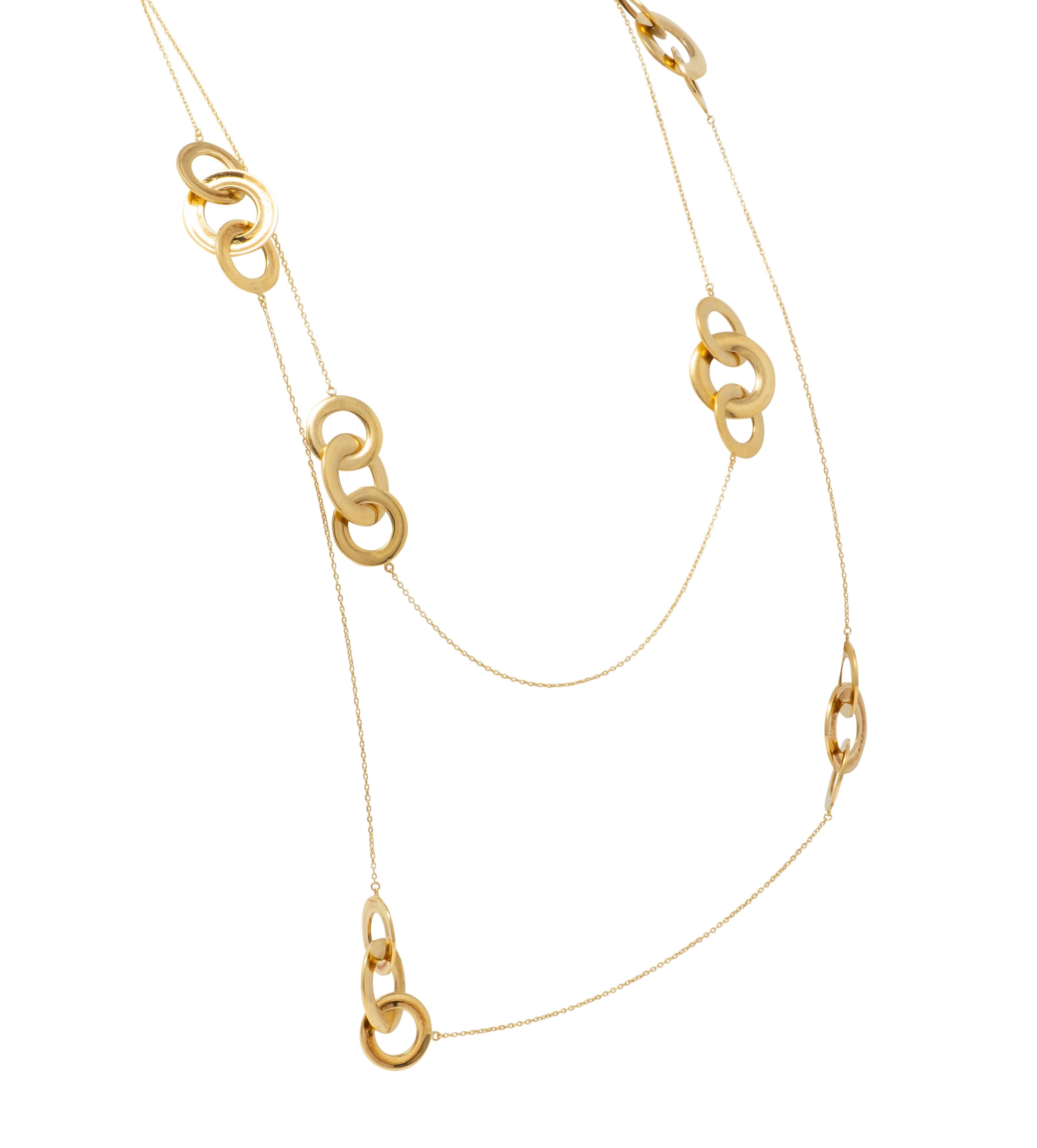Tiffany & Co. 2000's 18K Gold Vintage 1837 Interlocking Rings Station Necklace