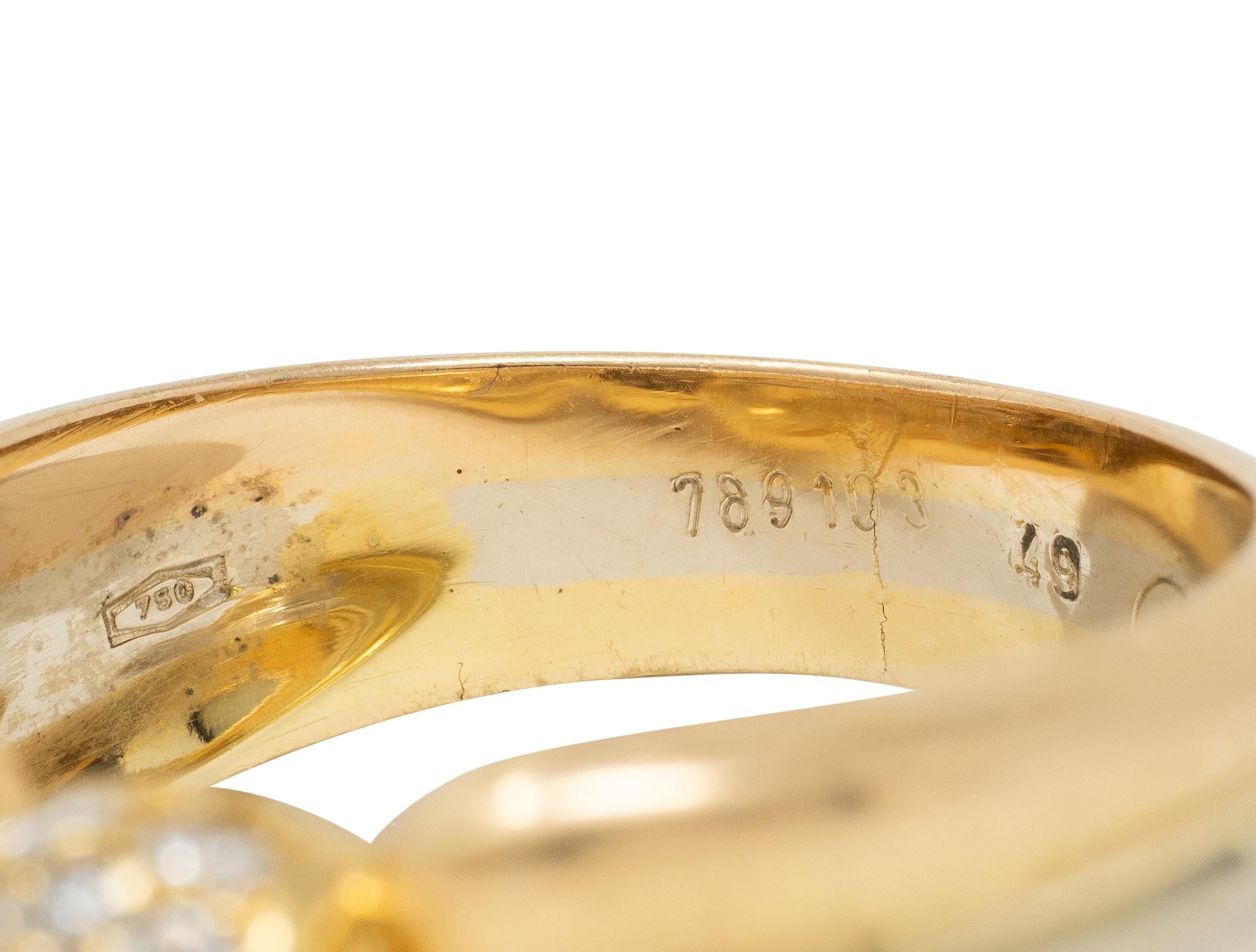 Cartier 1980's Diamond 18 Karat Yellow White Gold Vintage Bow Ring