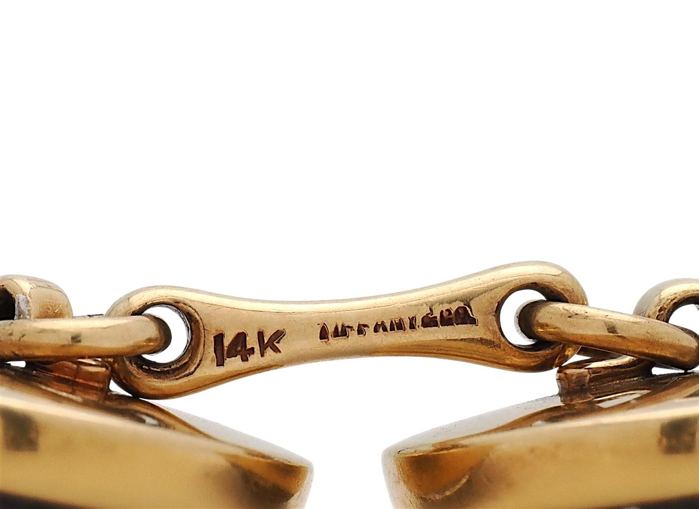 Tiffany & Co Edwardian Essex Crystal 14K Gold Antique Horse Equestrian Cufflinks