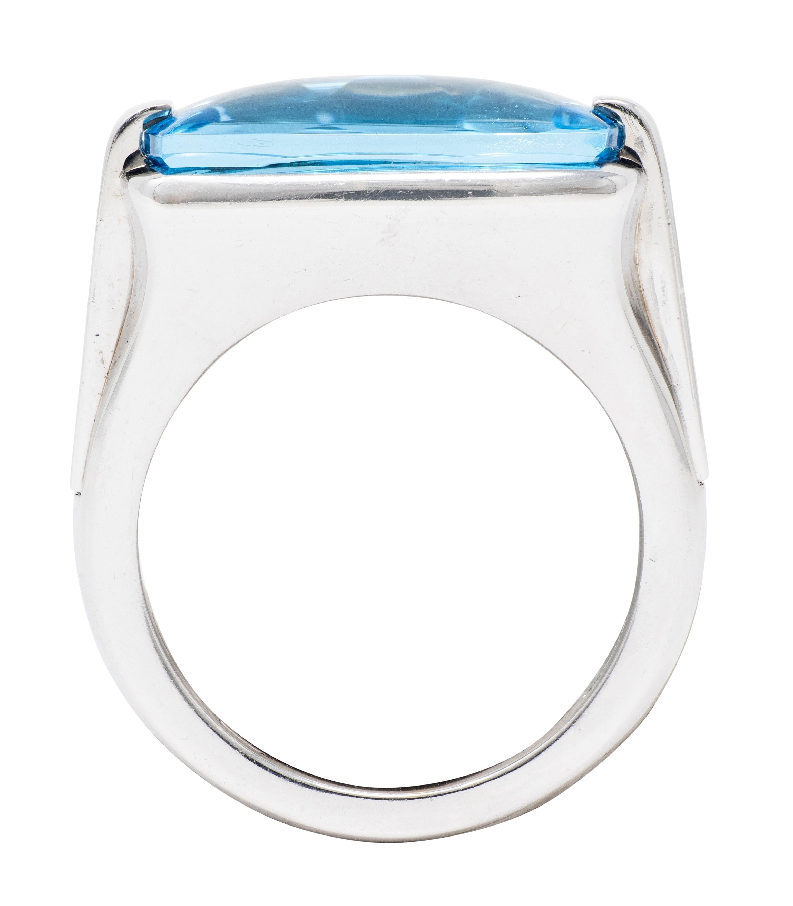 Bulgari 2000's Topaz 18 Karat White Gold Contemporary Metropolis Statement Ring