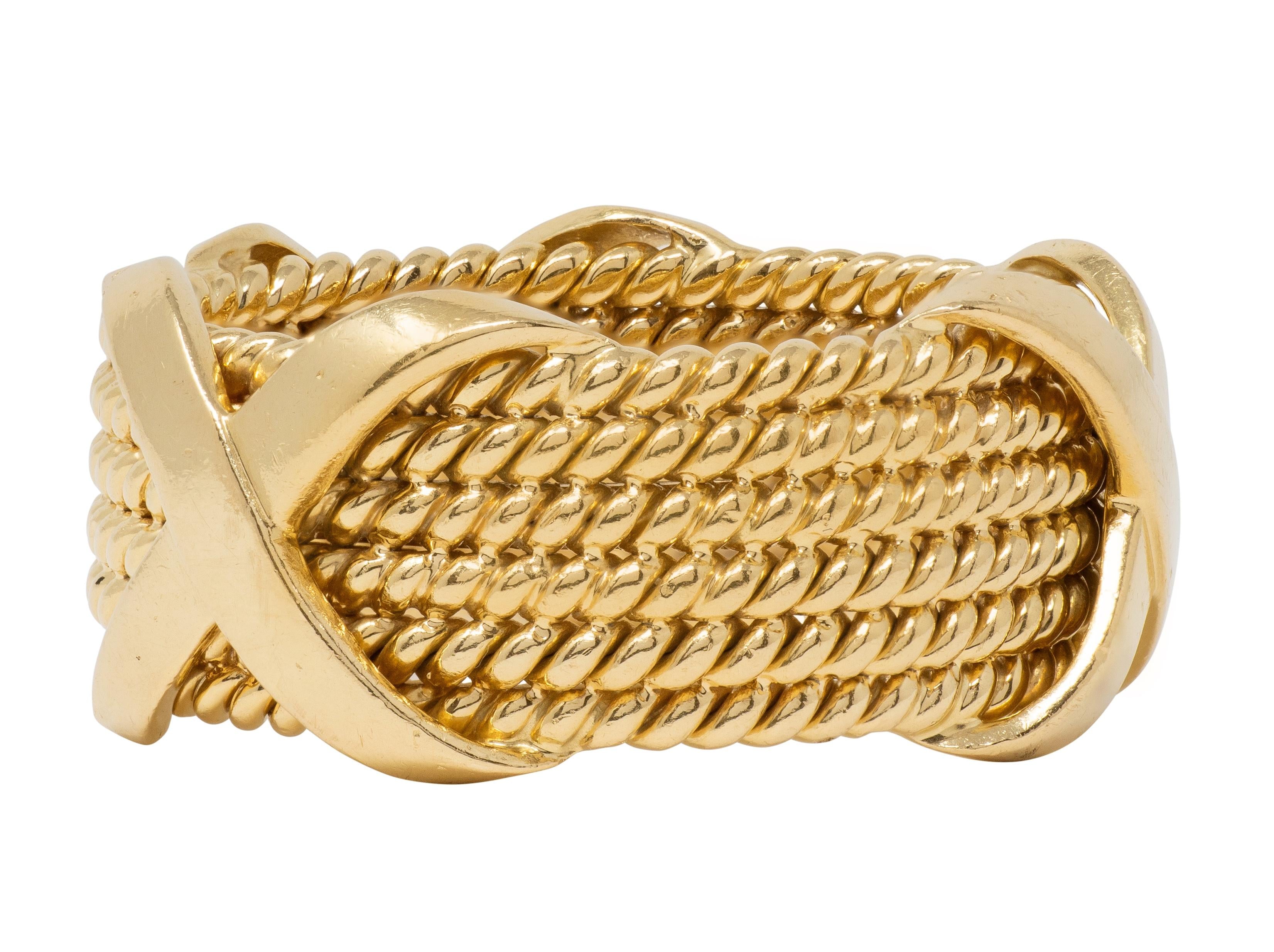 Tiffany & Co. Schlumberger 1980's 18 Karat Yellow Gold Vintage X Band Ring