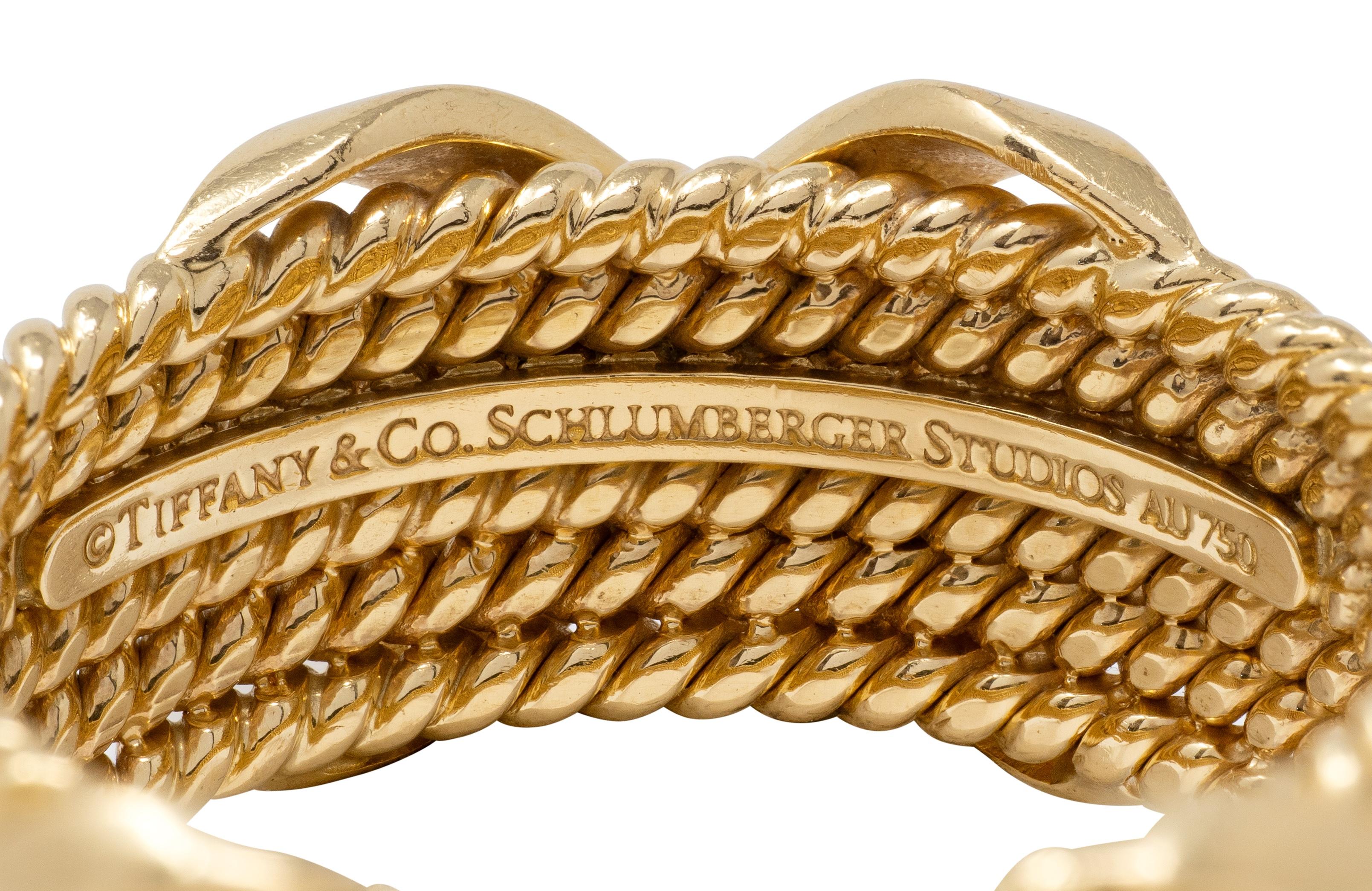 Tiffany & Co. Schlumberger 1980's 18 Karat Yellow Gold Vintage X Band Ring
