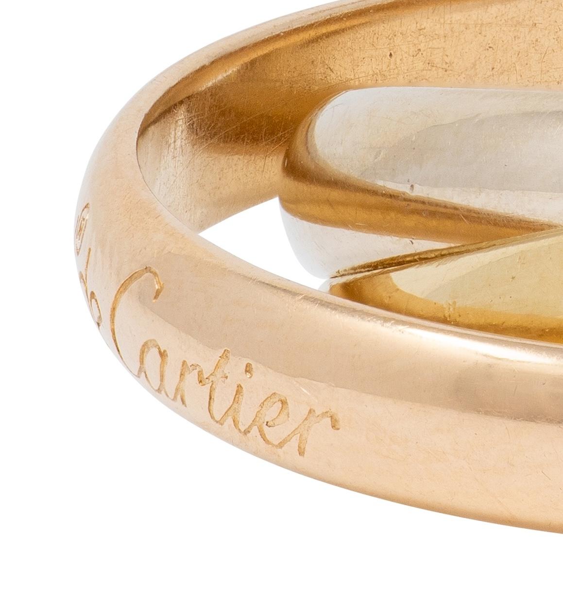 Cartier 1970's 18 Karat Tri-Colored Gold Vintage Rolling Trinity Band Ring