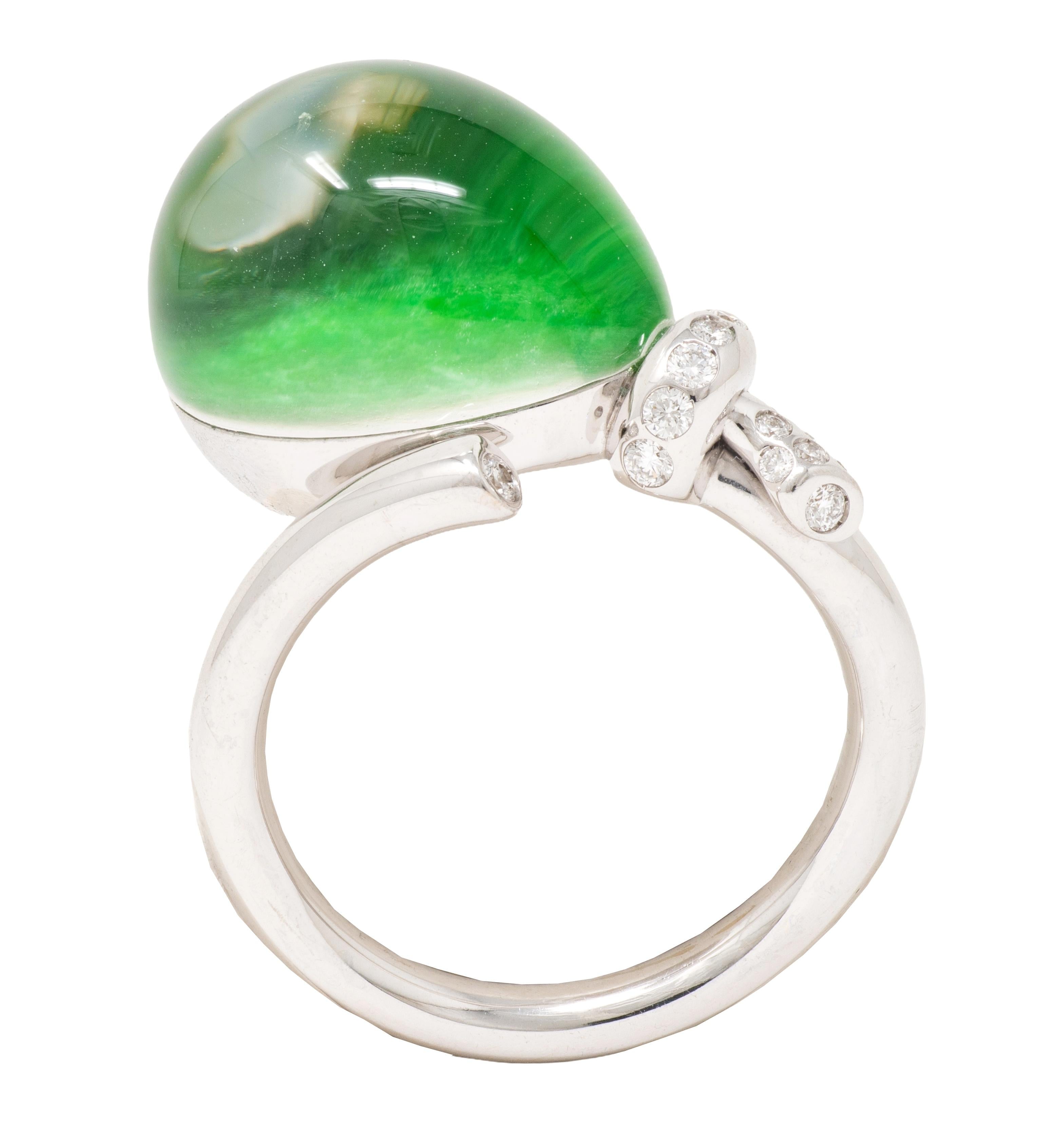 Vhernier Jade Quartz Diamond 18K Gold Contemporary Palloncino Balloon Ring