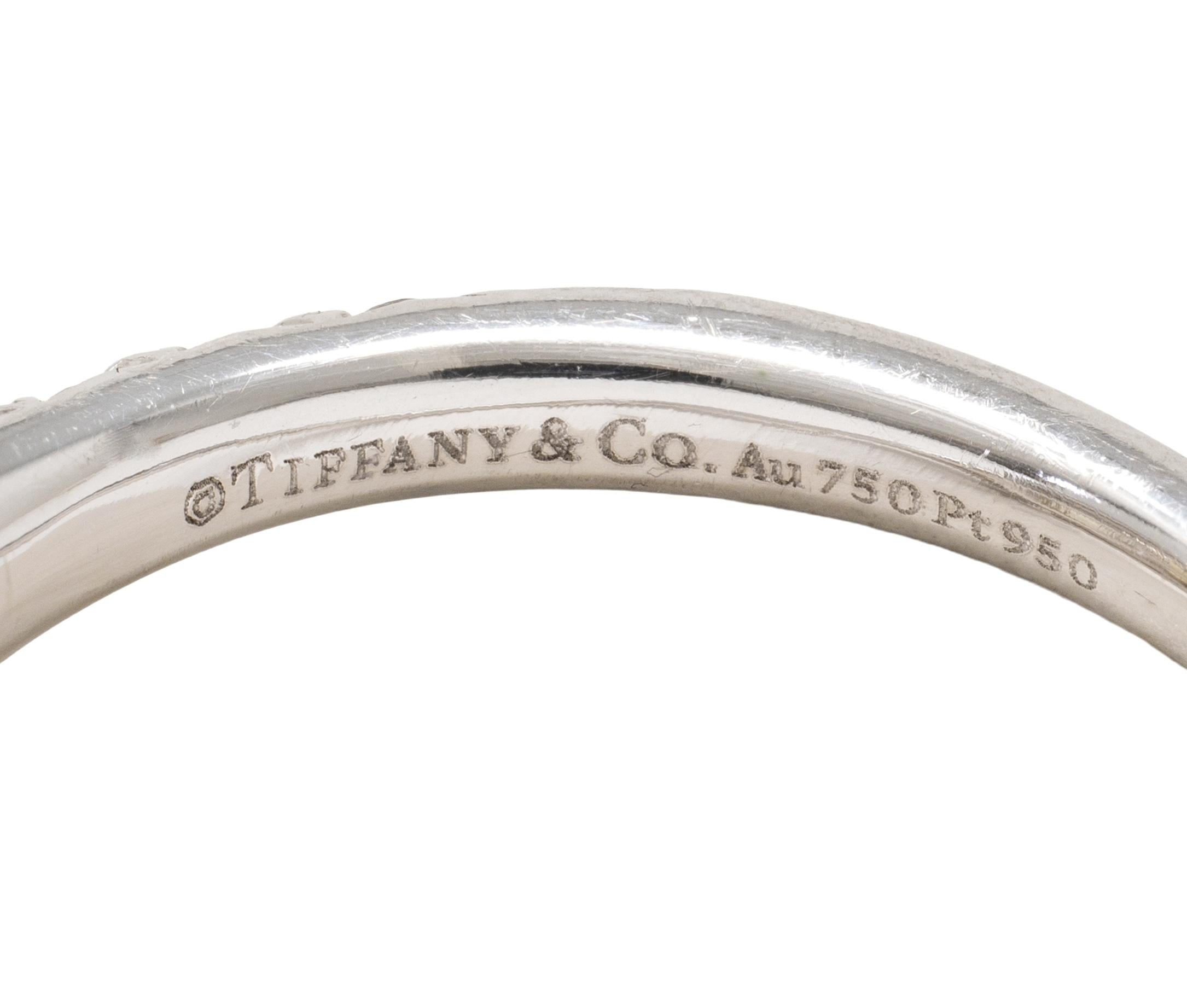 Tiffany & Co. 1.46 CTW Fancy Diamond 18K Platinum Solesete Halo Engagement Ring