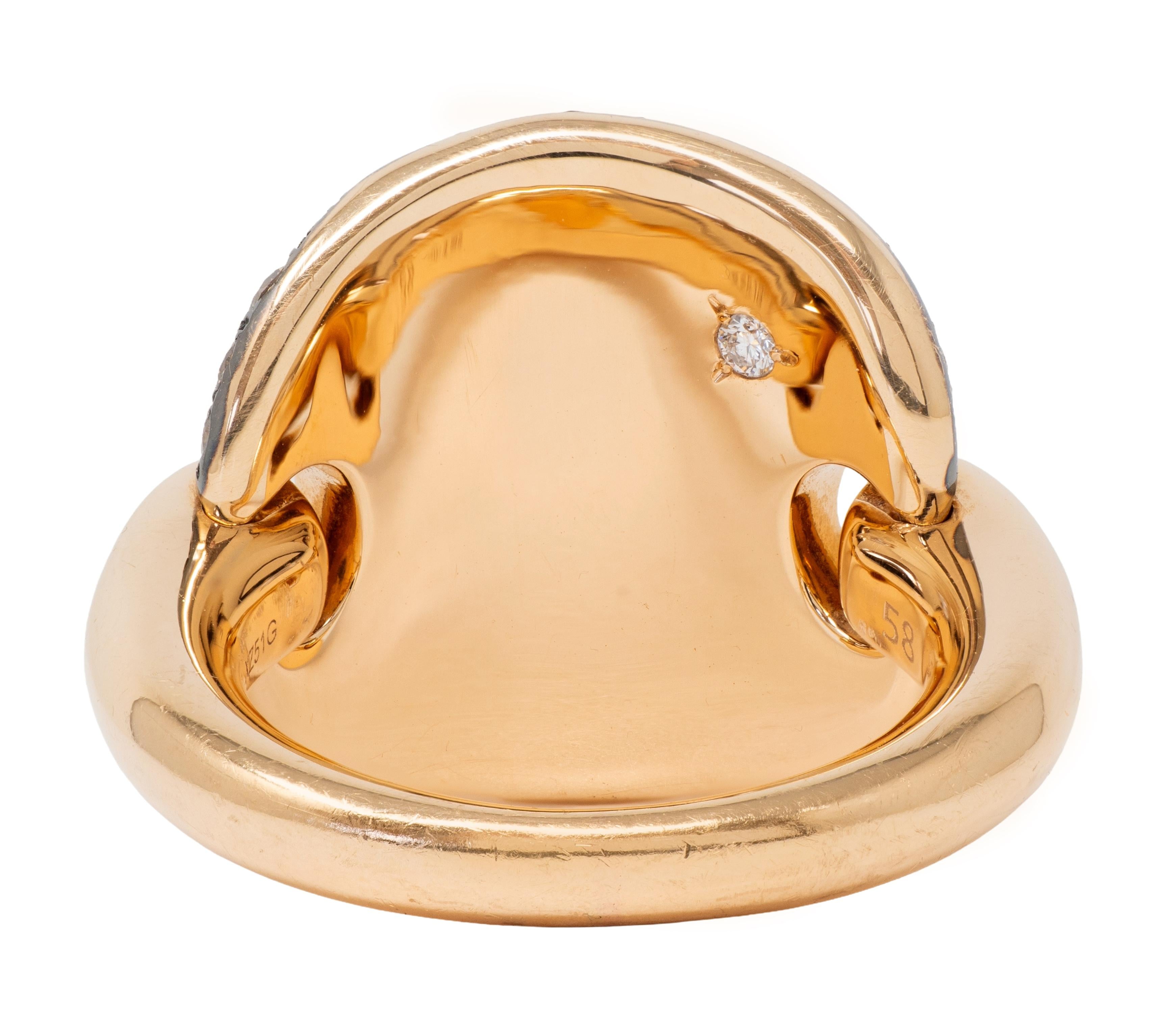 Pomellato 2000's Diamond 18 Karat Two-Tone Gold Contemporary Sabbia Ring