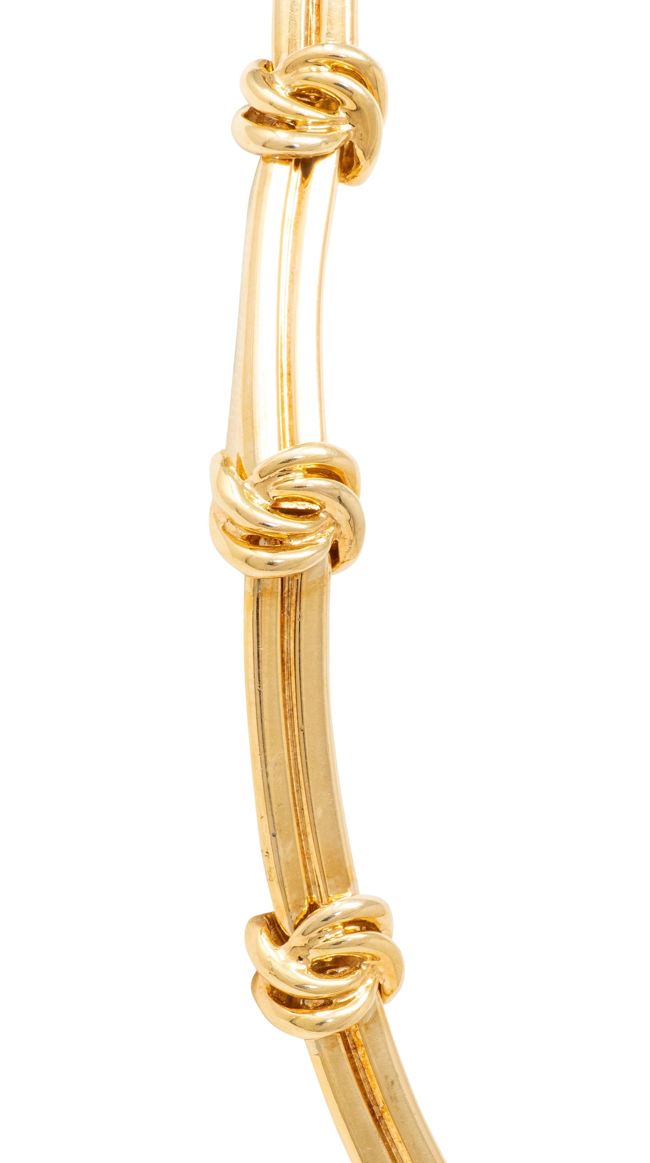 Tiffany & Co. 1960's 18 Karat Yellow Gold Vintage Knot Necklace