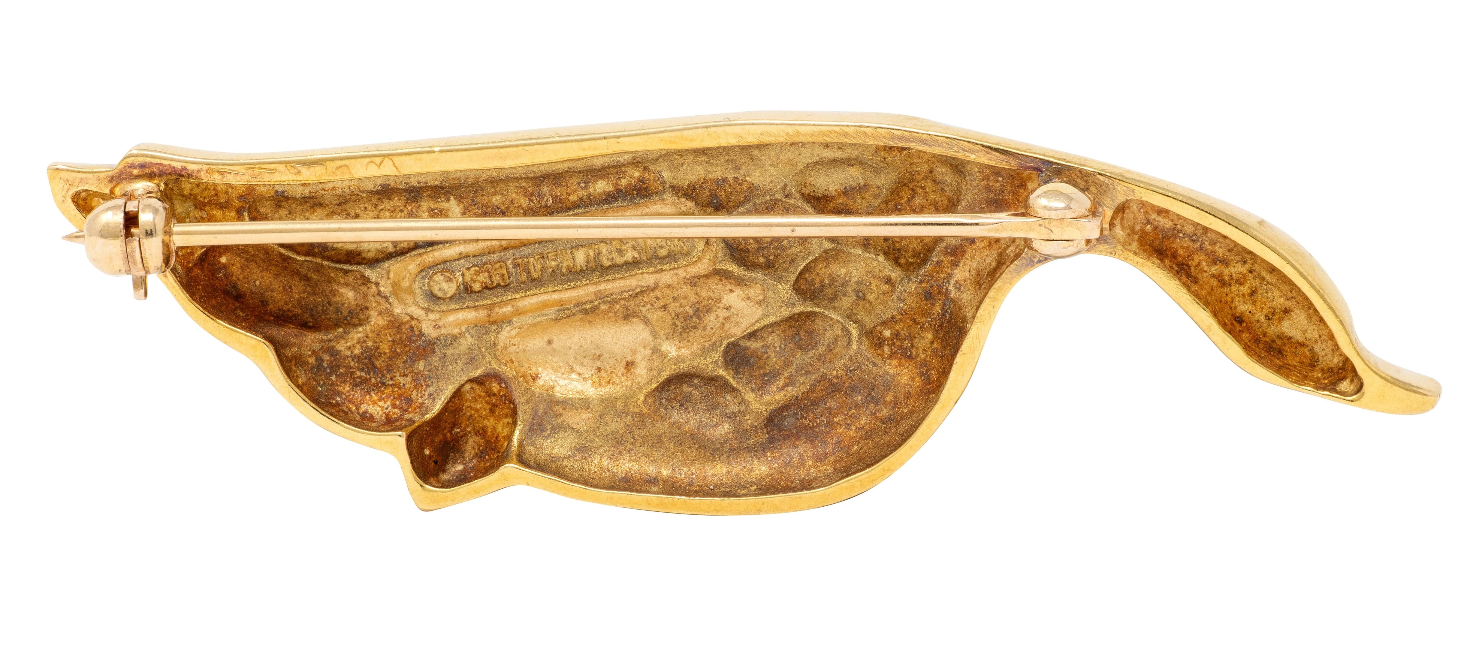 Tiffany & Co. 1983 18 Karat Yellow Gold Vintage Goose Bird Brooch