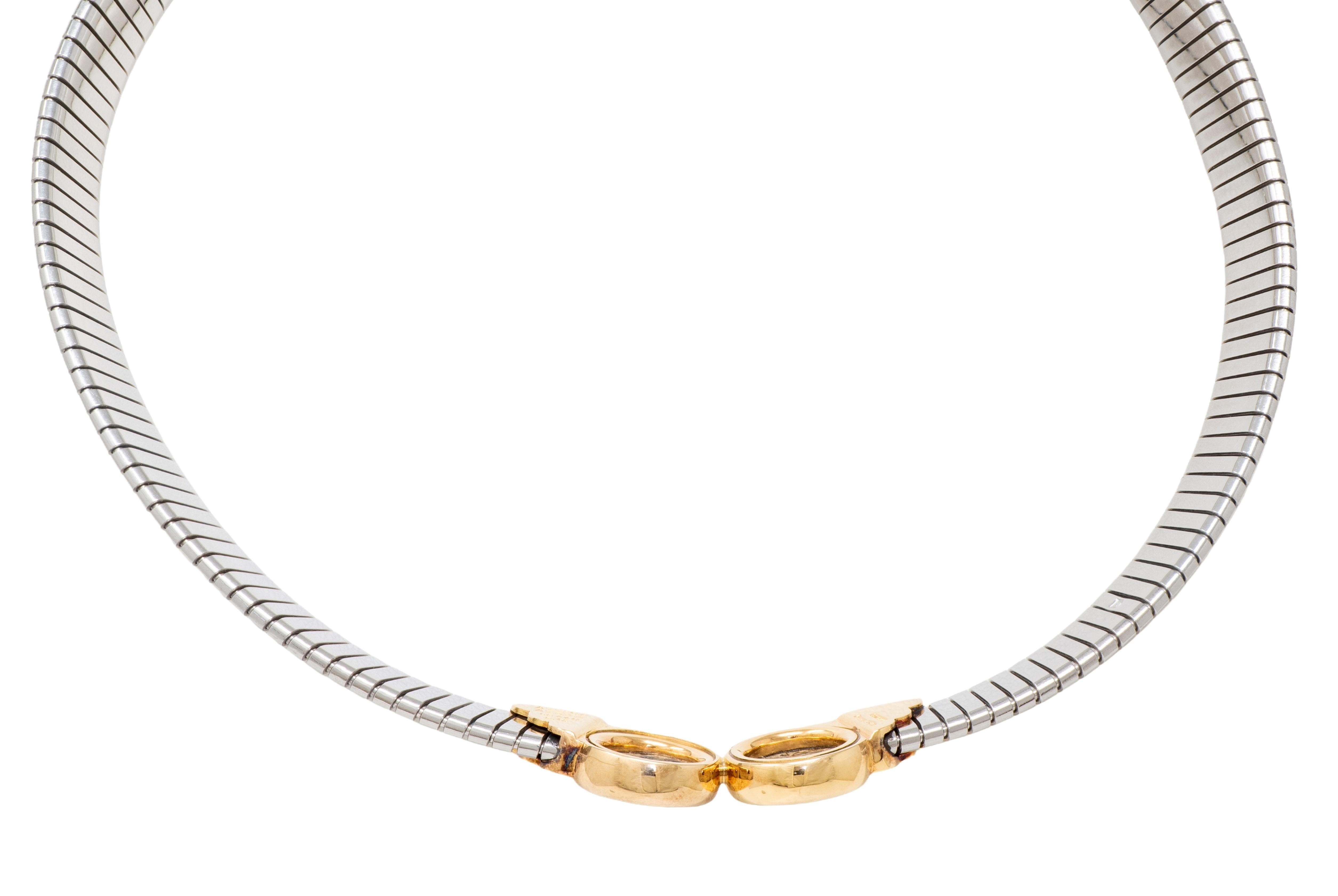 Bulgari 1980's Ancient Coin 18K Gold Stainless Steel Vintage Monete Necklace