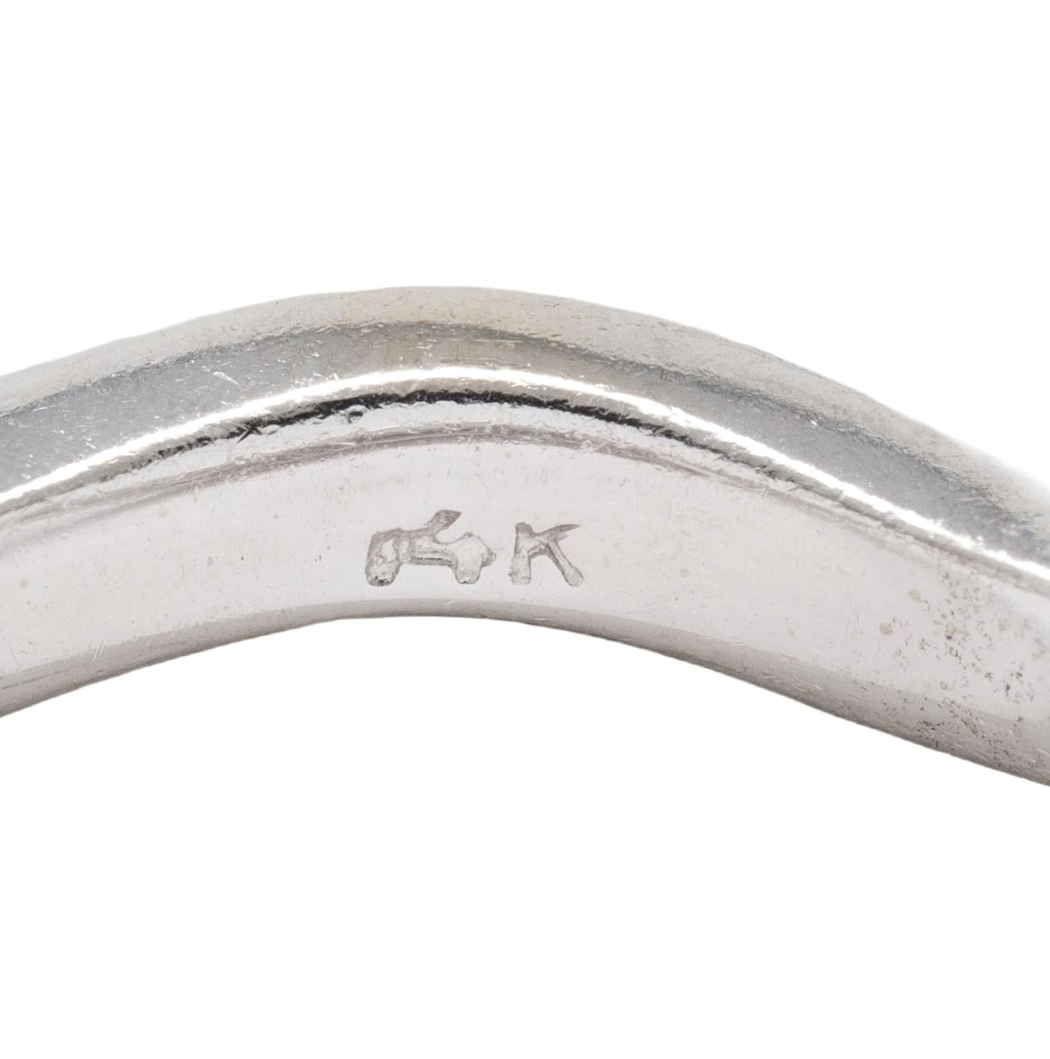 1990's 14 Karat White Gold Vintage Squiggle Band Ring