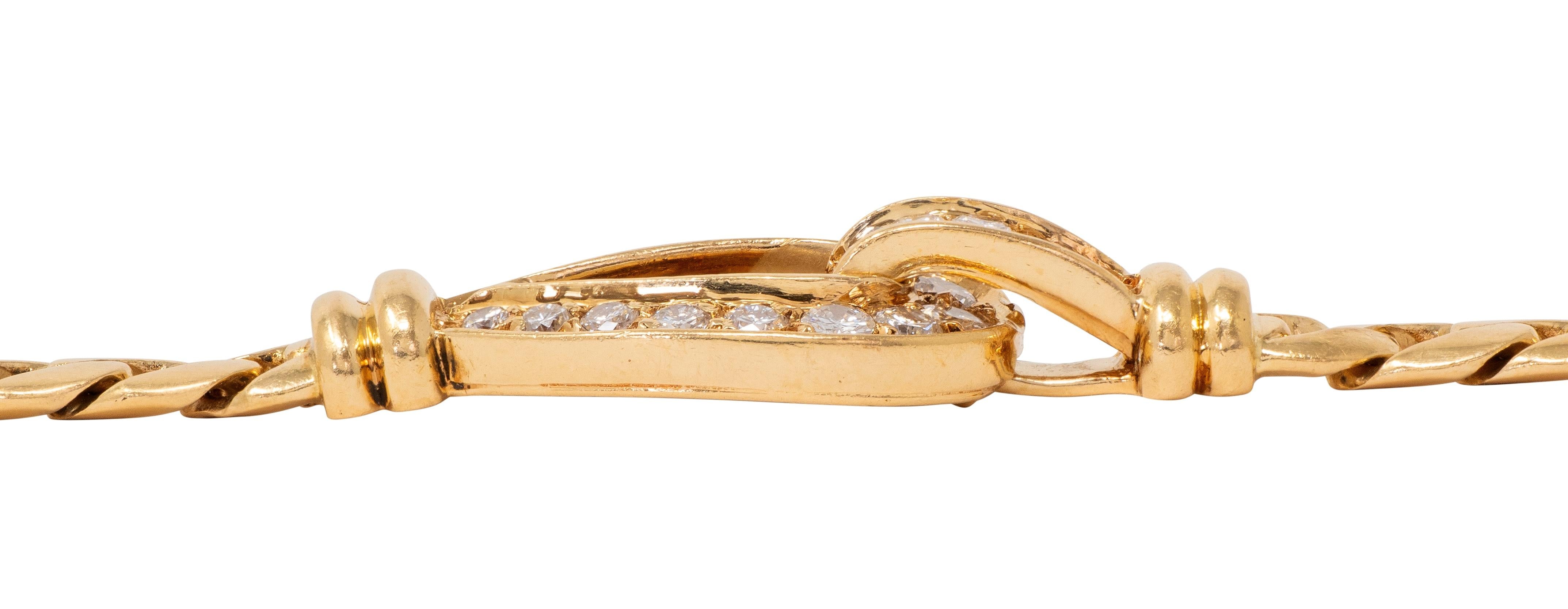 Cartier Georges L'Enfant French Diamond 18K Gold Vintage Agrafe Link Bracelet