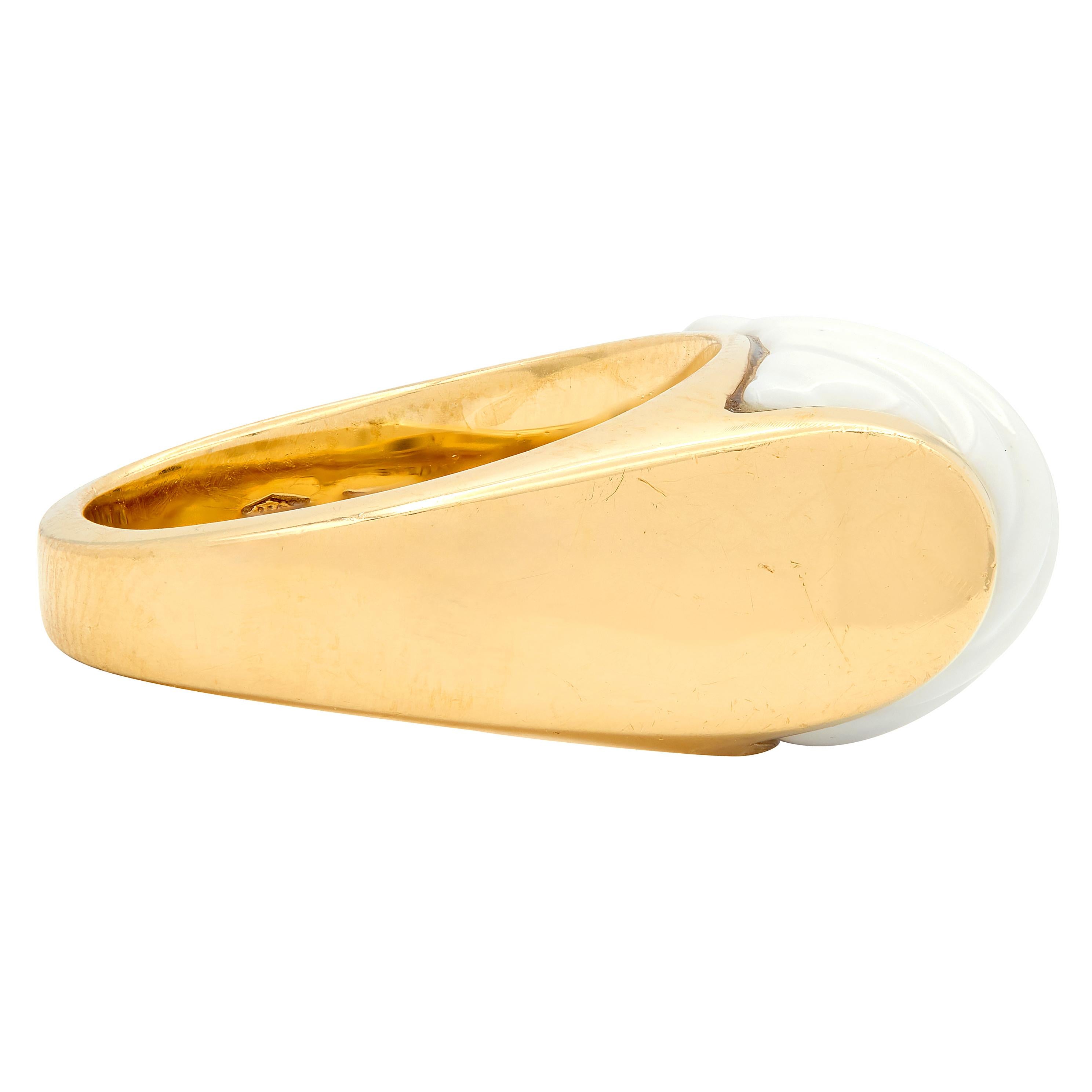 Bvlgari Ceramic 18 Karat Yellow Gold Vintage Chandra Ring