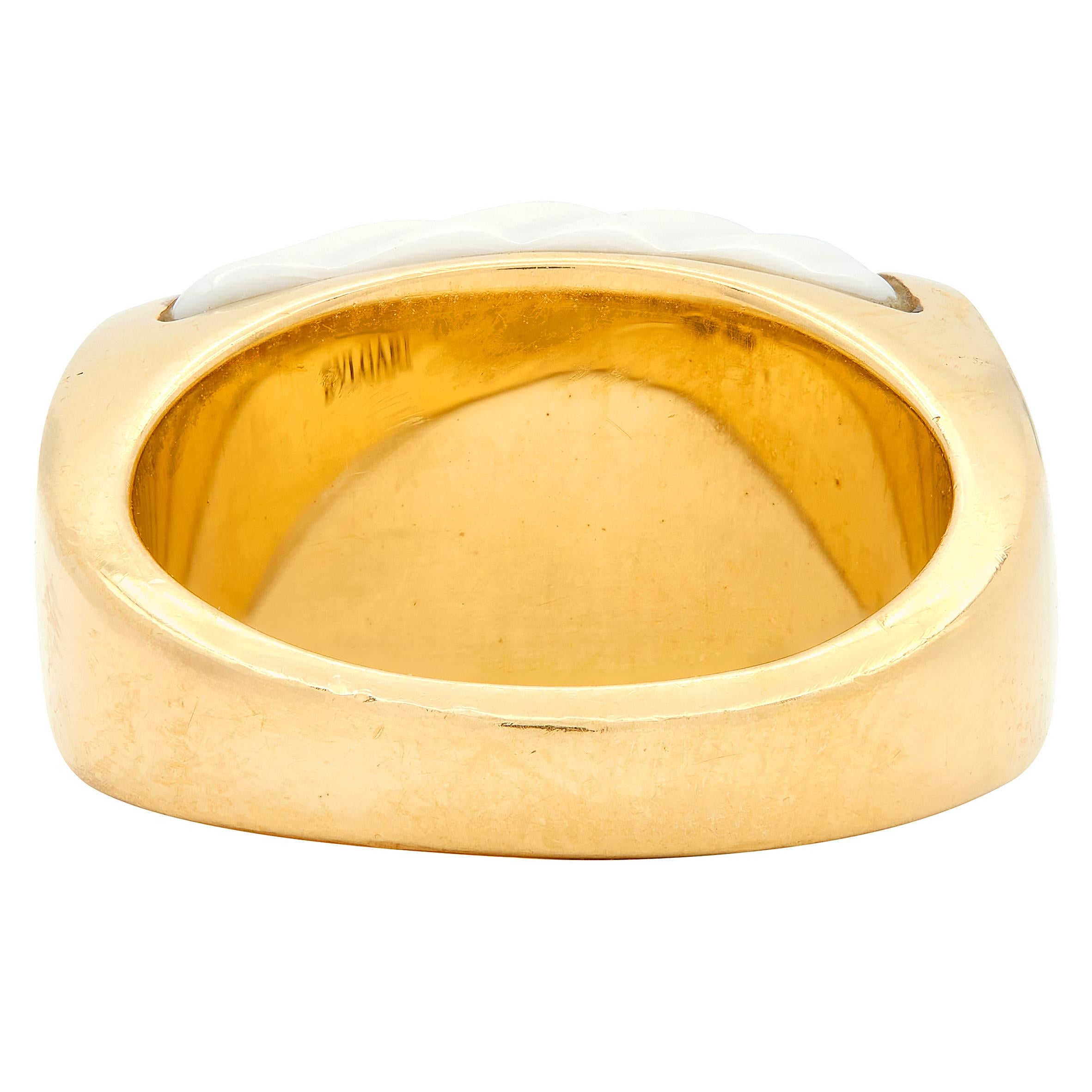 Bvlgari Ceramic 18 Karat Yellow Gold Vintage Chandra Ring