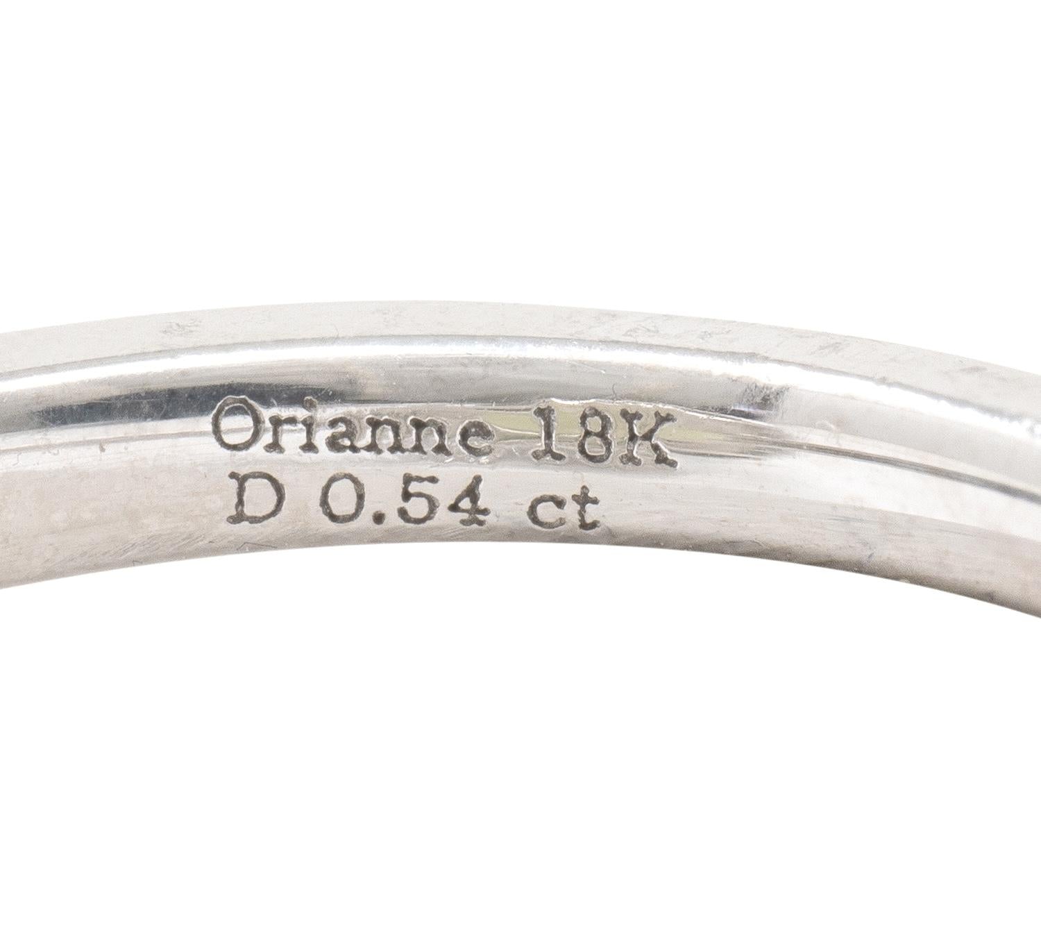 Orianne 2000's 8.65 CTW Alexandrite Diamond 18K White Gold Contemporary Ring