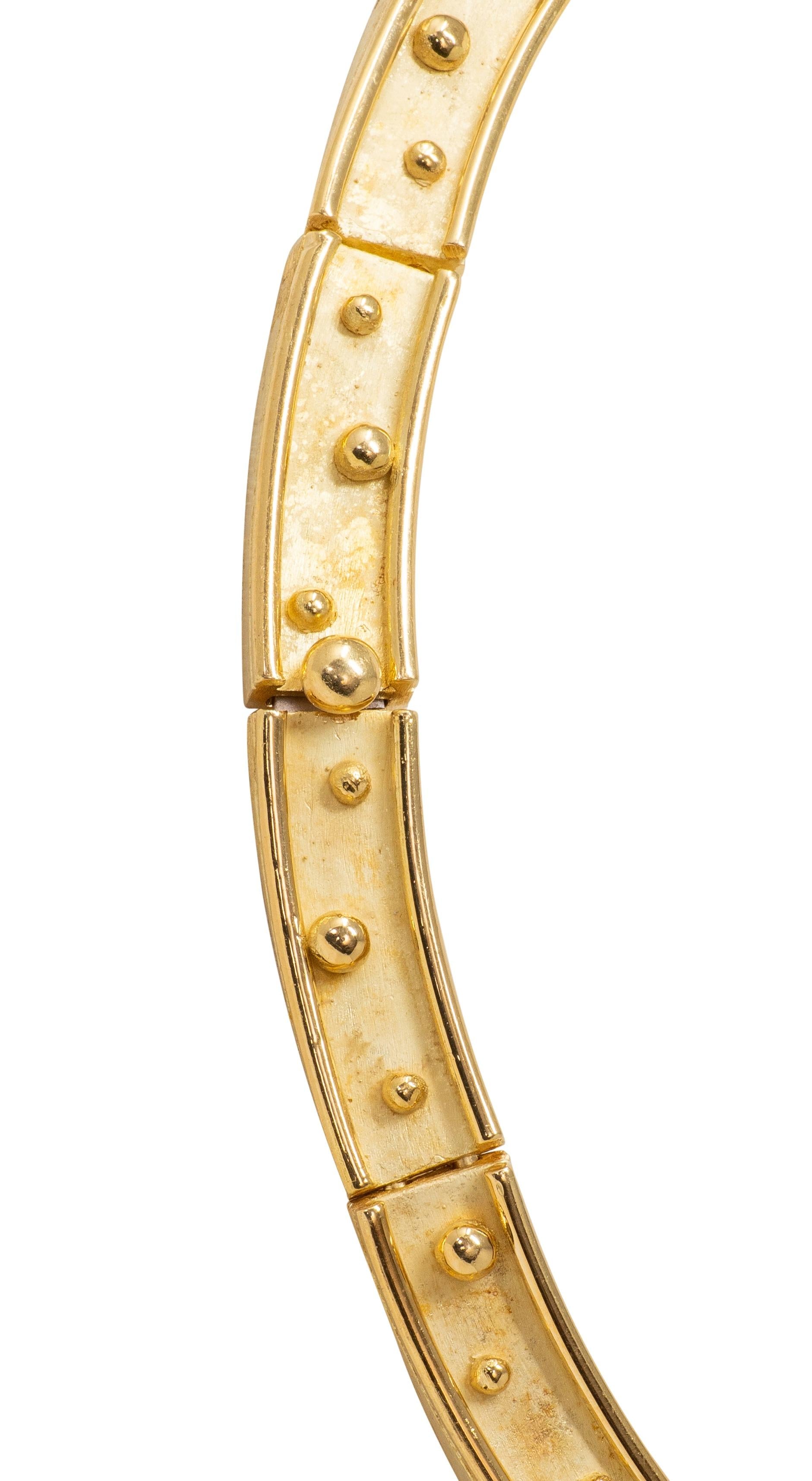 Denise Roberge 1990's 18 Karat Yellow Gold Vintage Spotted Collar Necklace