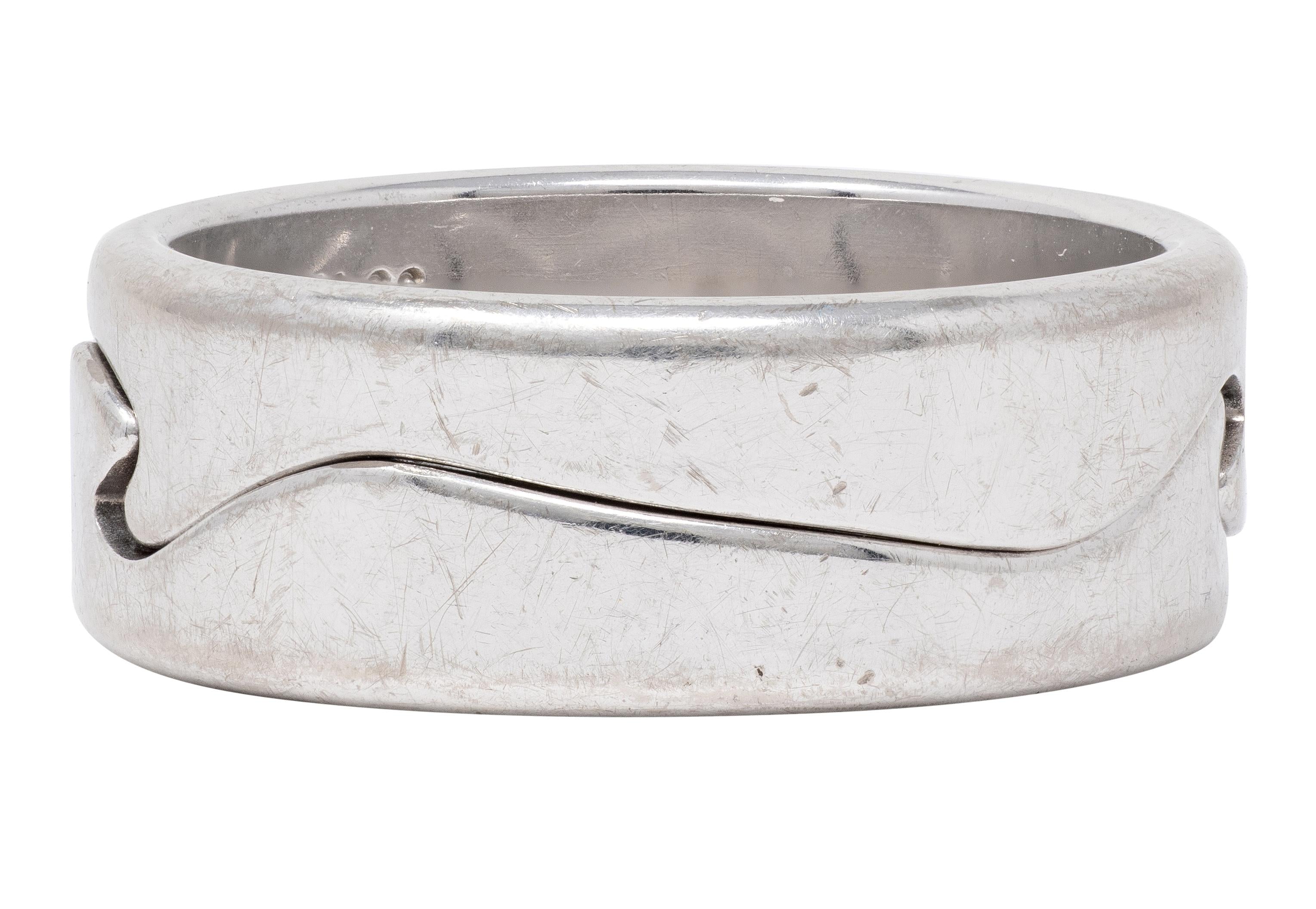 Nina Koppel For Georg Jensen 1990's 18 Karat White Gold Vintage Puzzle Ring