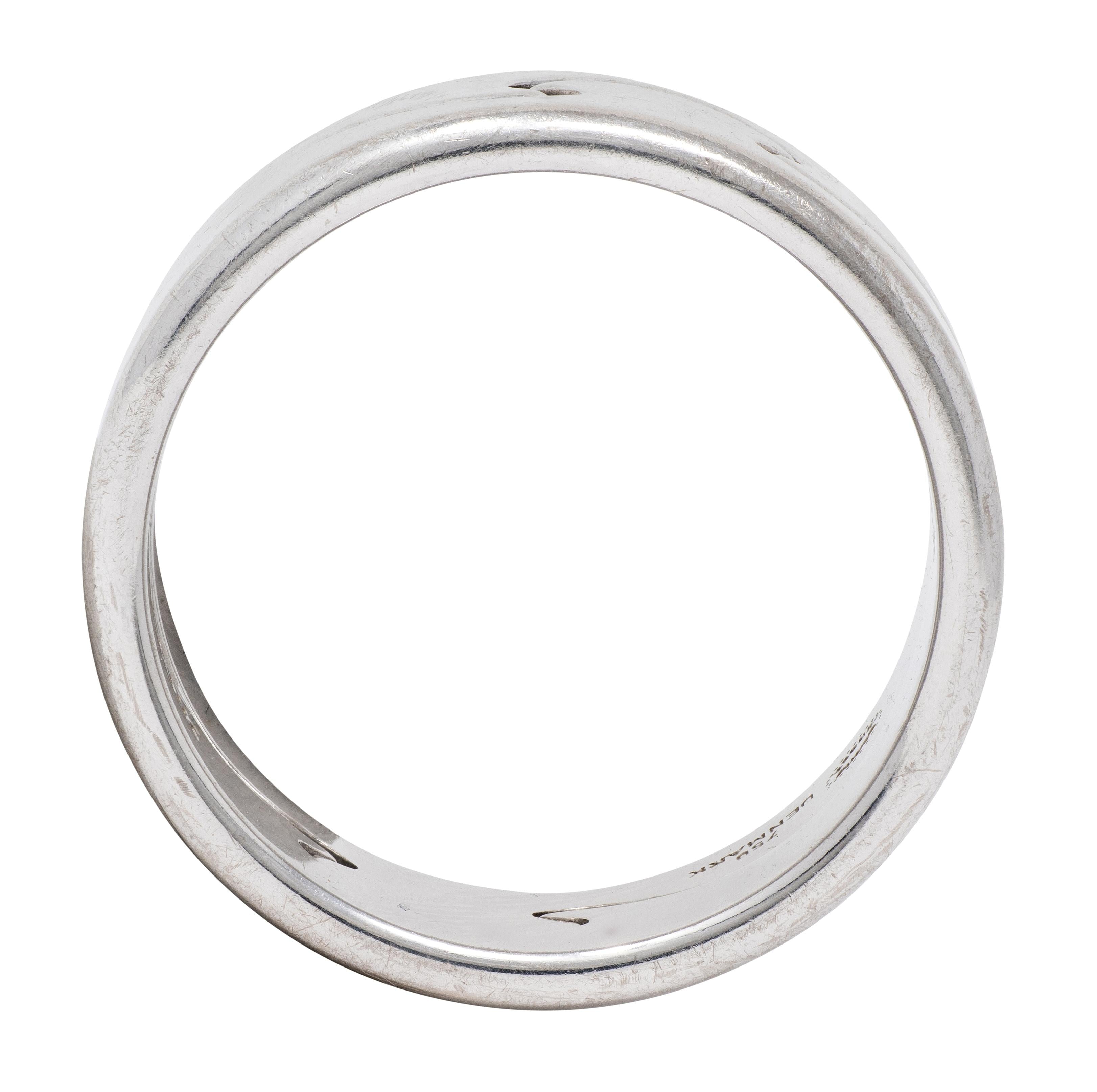 Nina Koppel For Georg Jensen 1990's 18 Karat White Gold Vintage Puzzle Ring