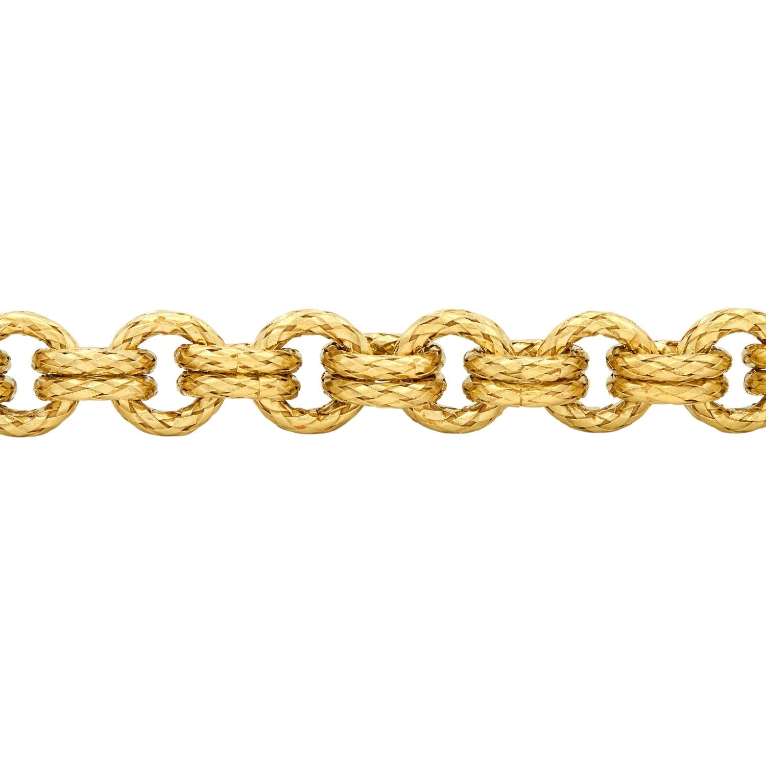 Bottega Veneta 1990's 18 Karat Yellow Gold Vintage Torcello Woven Infinity Link Bracelet