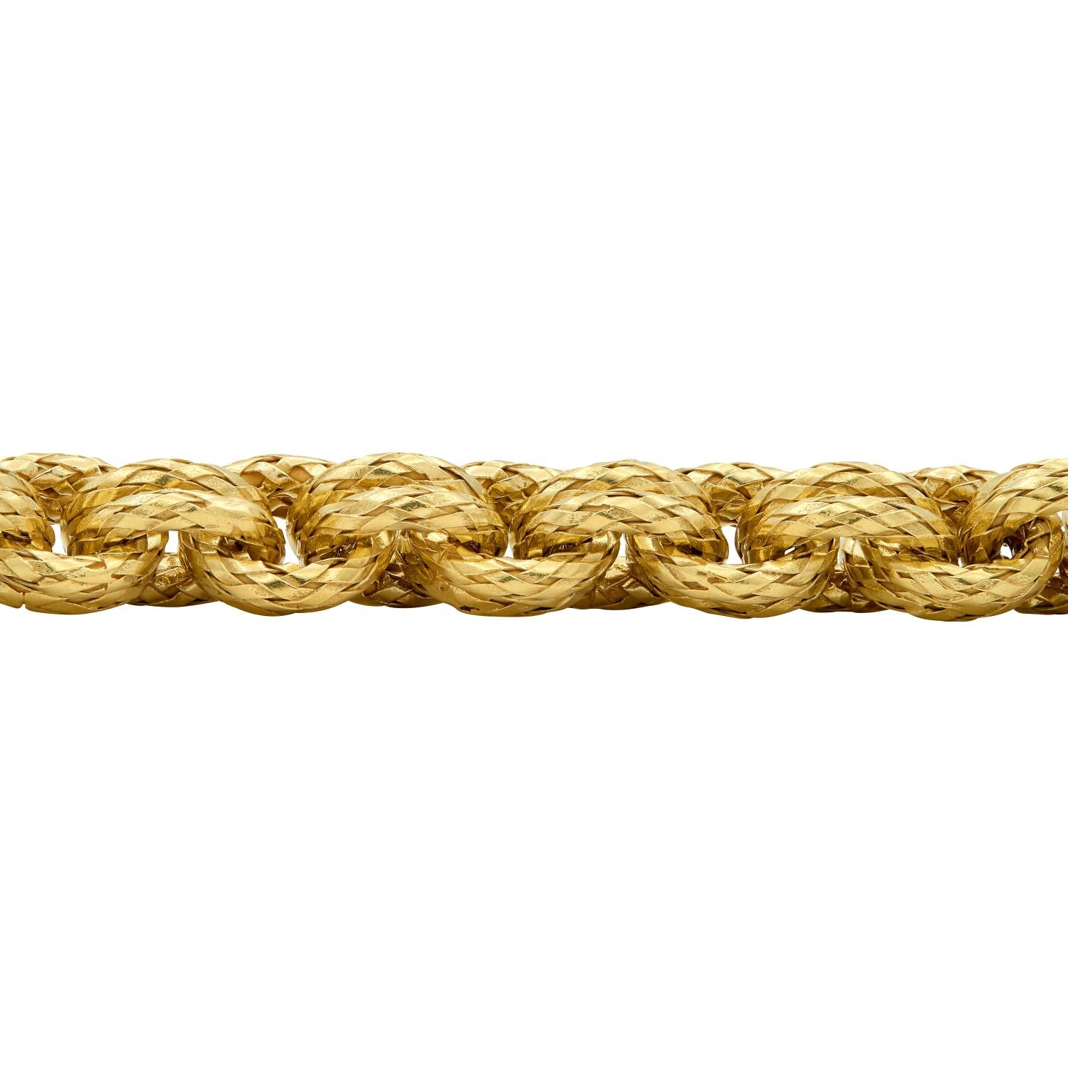 Bottega Veneta 1990's 18 Karat Yellow Gold Vintage Torcello Woven Infinity Link Bracelet