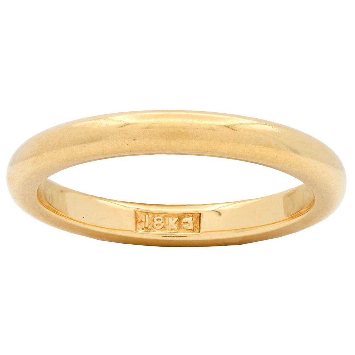 J.R. Wood & Sons Retro 18 Karat Yellow Gold Vintage Wedding Band Ring