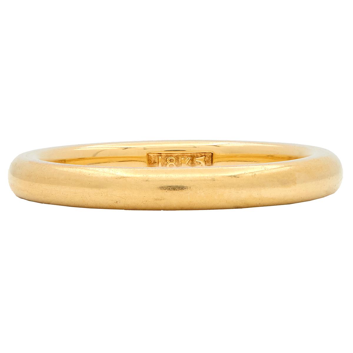 J.R. Wood & Sons Retro 18 Karat Yellow Gold Vintage Wedding Band Ring