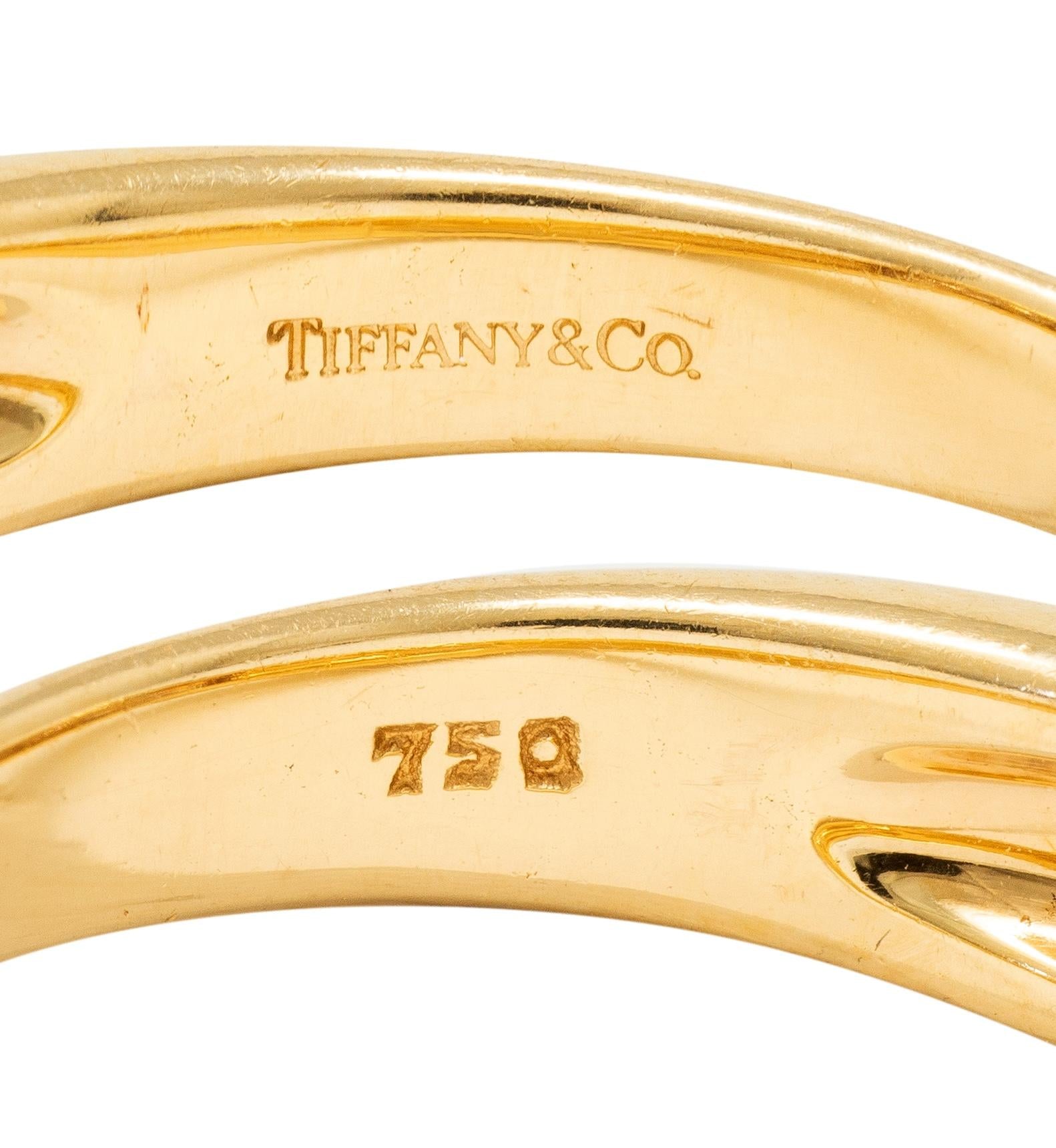 Tiffany & Co. 1990's Diamond 18 Karat Yellow Gold Vintage Puffy Heart Ring
