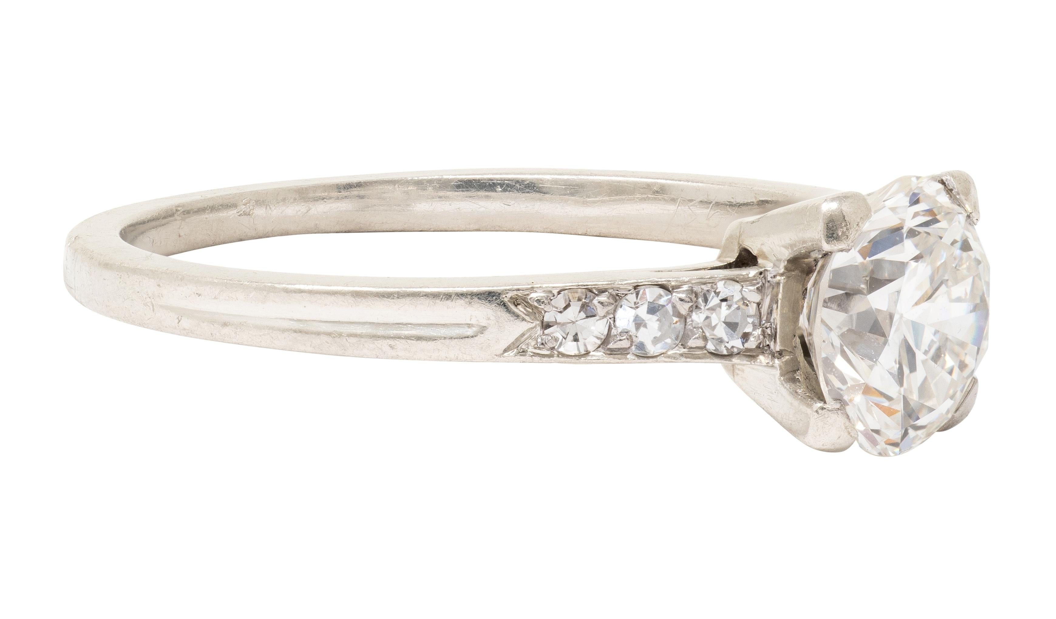 Tiffany & Co. Mid-Century 1.00 CTW Diamond Platinum Vintage Engagement Ring