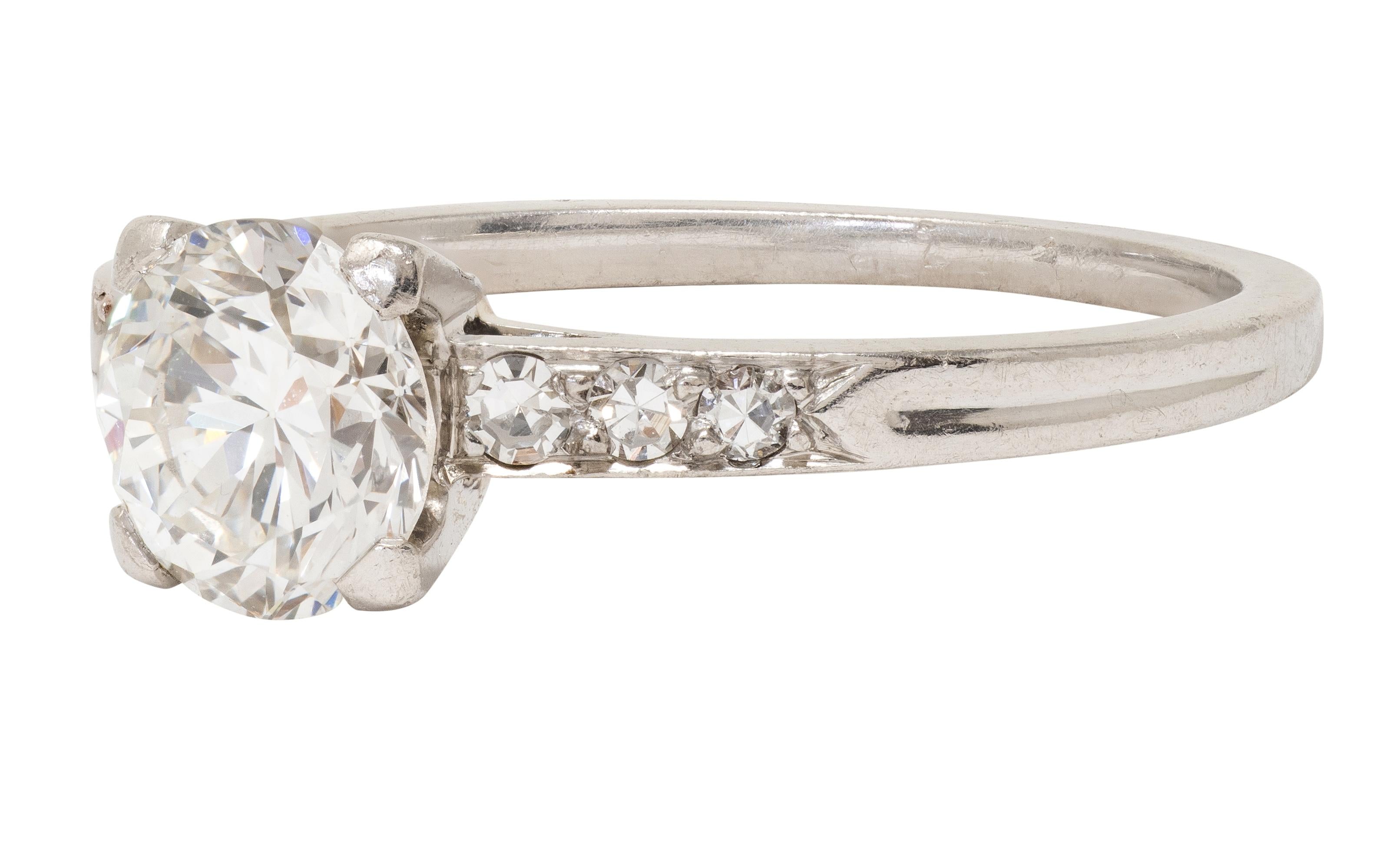 Tiffany & Co. Mid-Century 1.00 CTW Diamond Platinum Vintage Engagement Ring