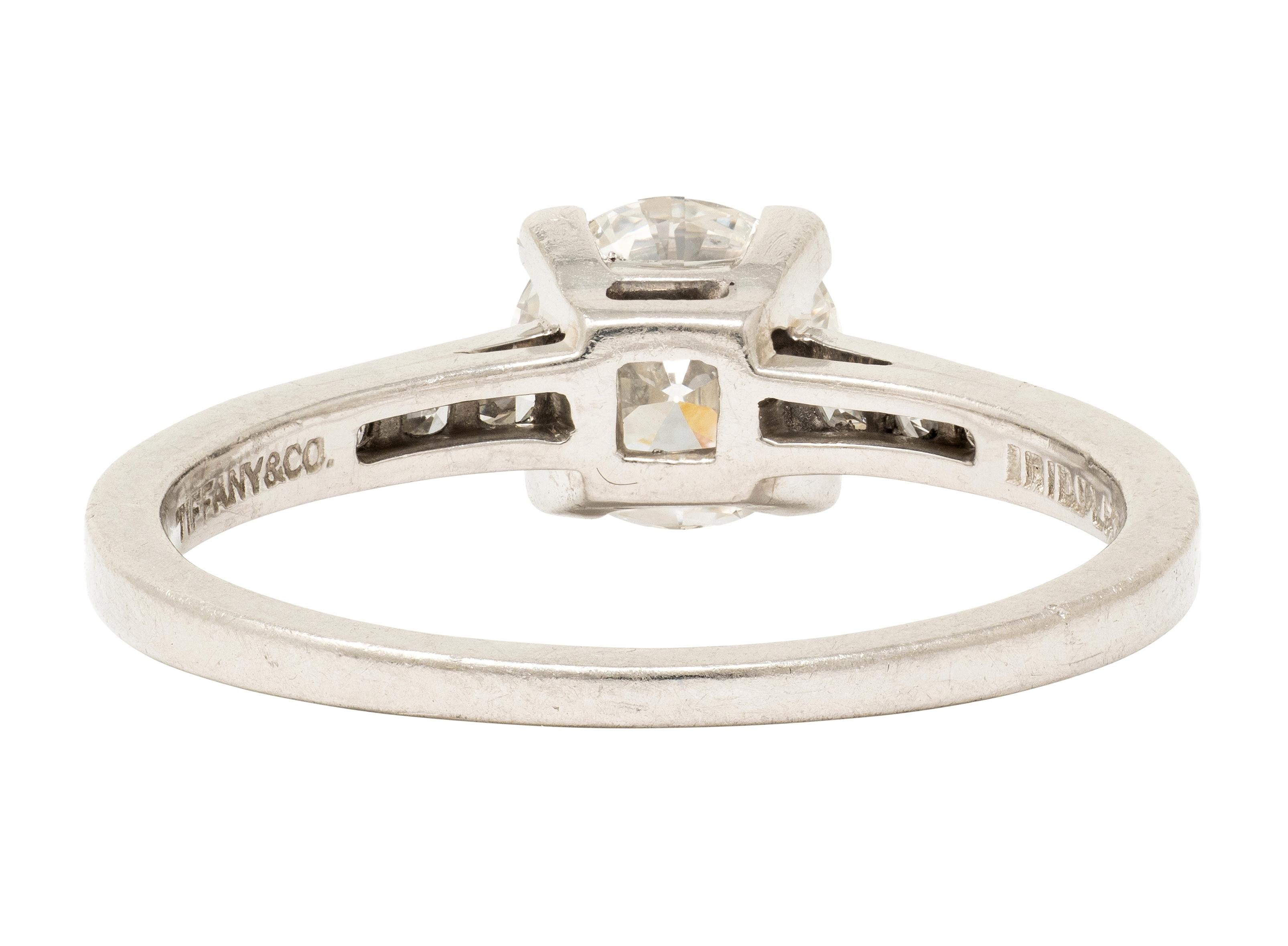 Tiffany & Co. Mid-Century 1.00 CTW Diamond Platinum Vintage Engagement Ring