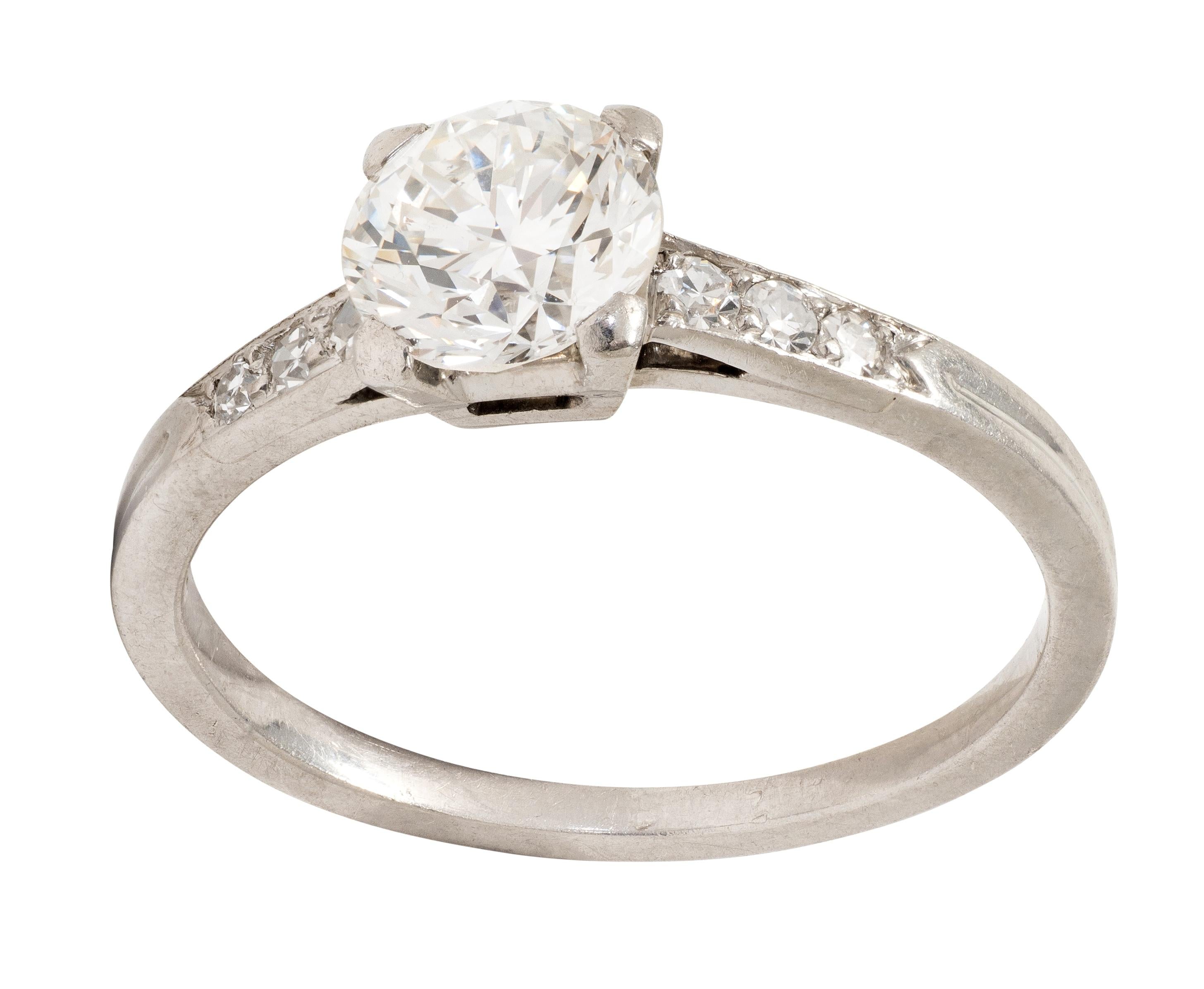 Tiffany & Co. Mid-Century 1.00 CTW Diamond Platinum Vintage Engagement Ring