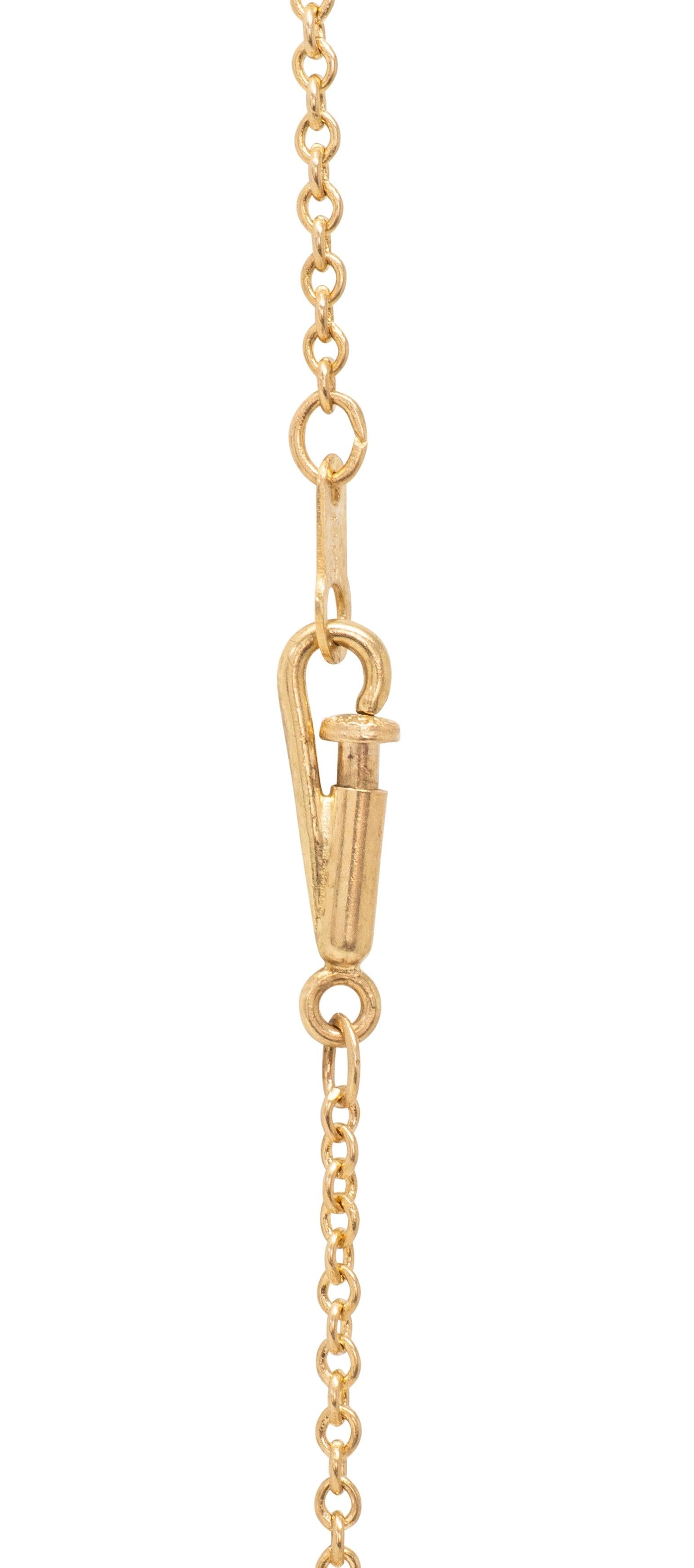 Mctiegue 1960's Garnet Diamond 18K Gold Platinum Vintage Owl Pendant Necklace
