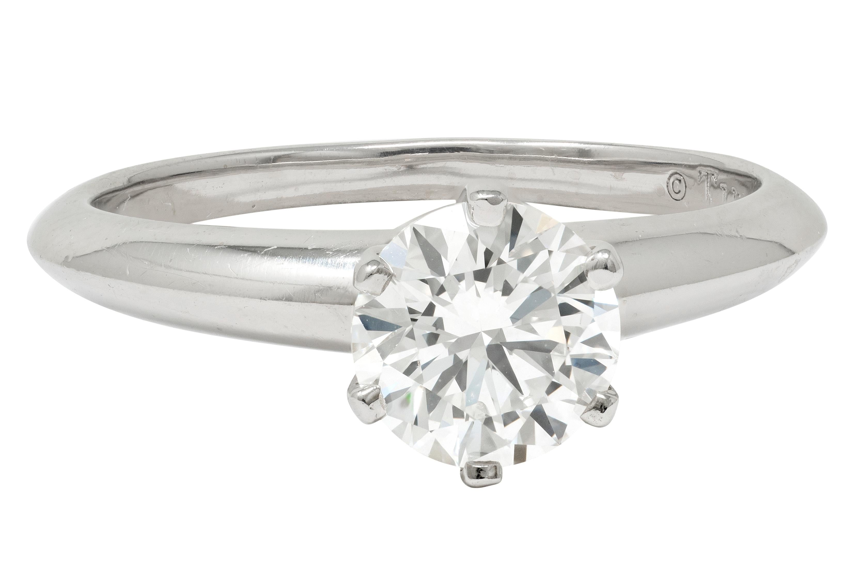 Tiffany & Co. Contemporary 0.90 CTW Diamond Platinum Solitaire Engagement Ring