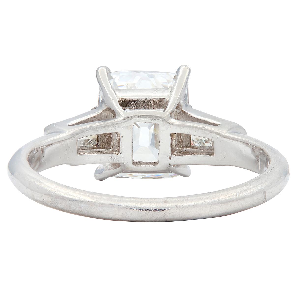 Mid-Century 2.20 CTW Old Mine Cut Diamond Platinum Vintage Engagement Ring GIA