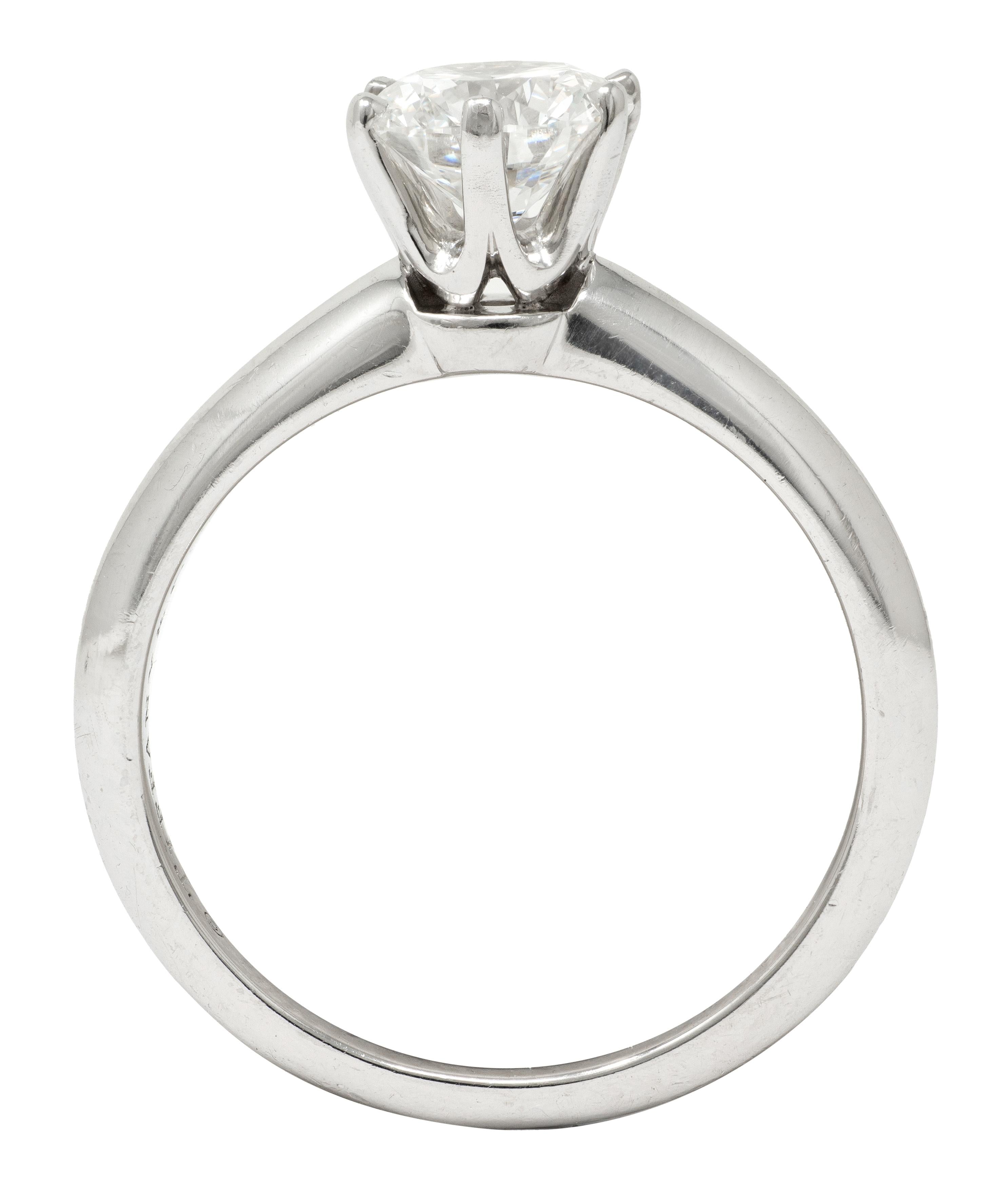 Tiffany & Co. Contemporary 0.90 CTW Diamond Platinum Solitaire Engagement Ring