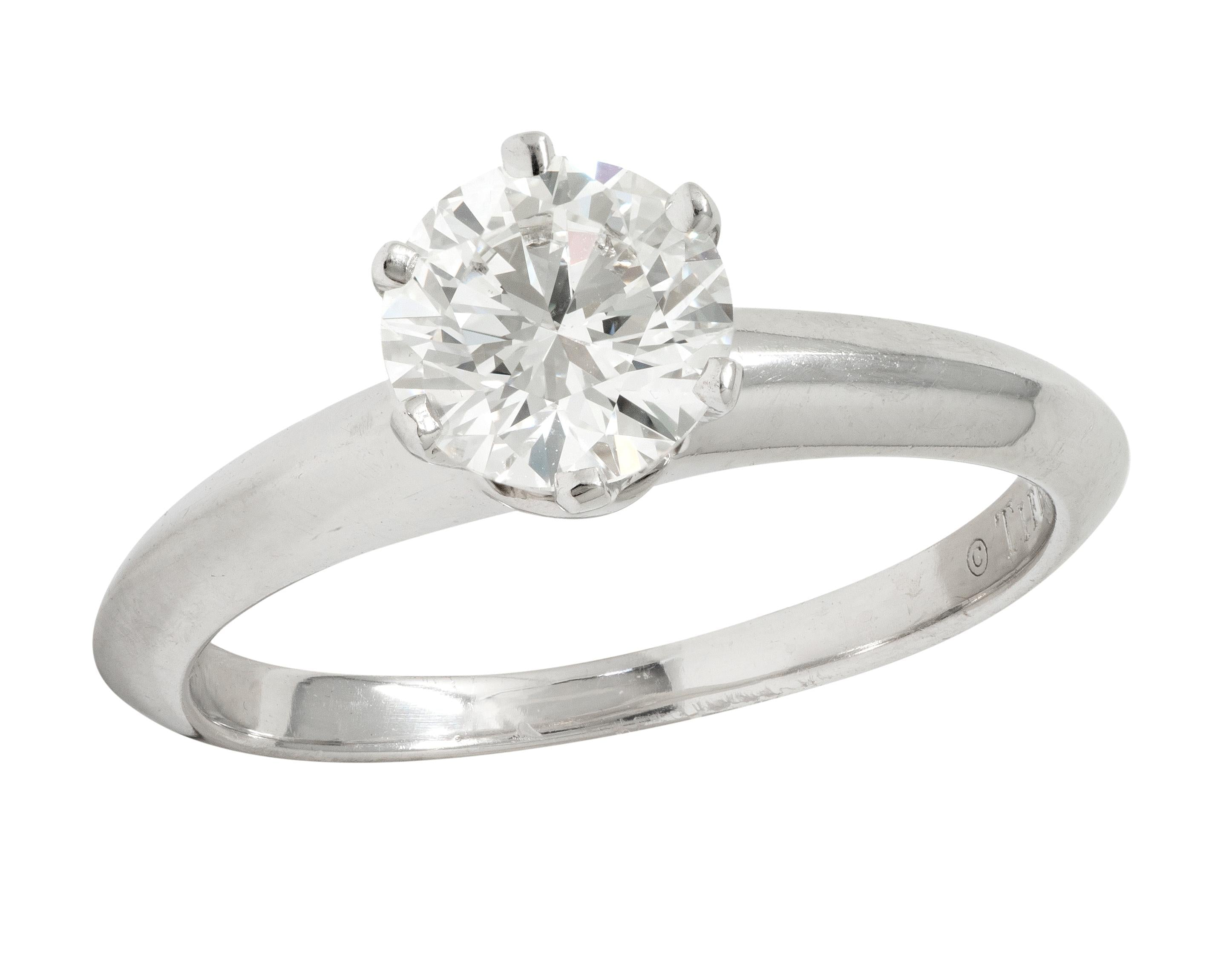 Tiffany & Co. Contemporary 0.90 CTW Diamond Platinum Solitaire Engagement Ring