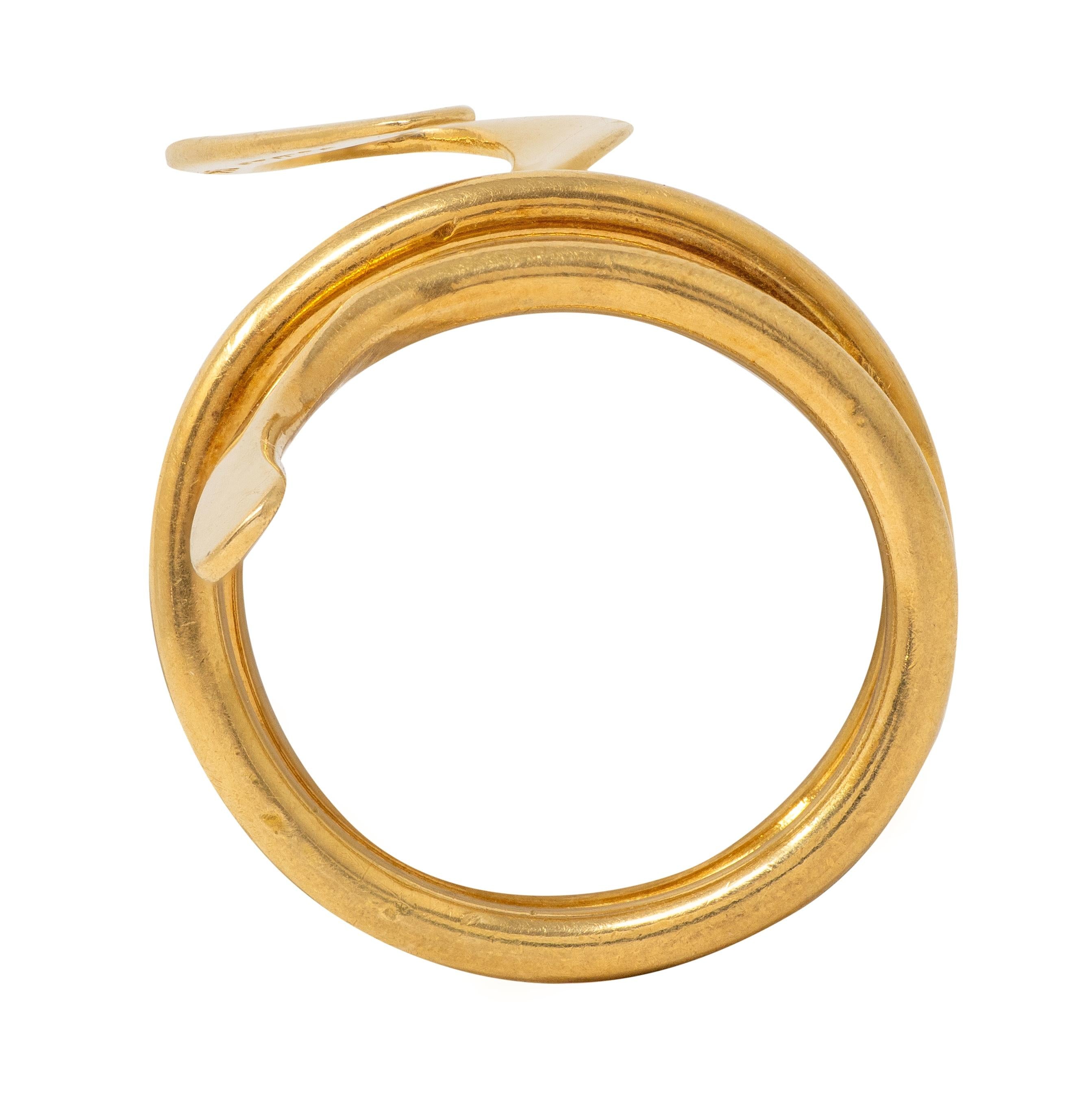 Cartier Dinh Van 1970's 18 Karat Yellow Gold Vintage Ankh Wrap Ring