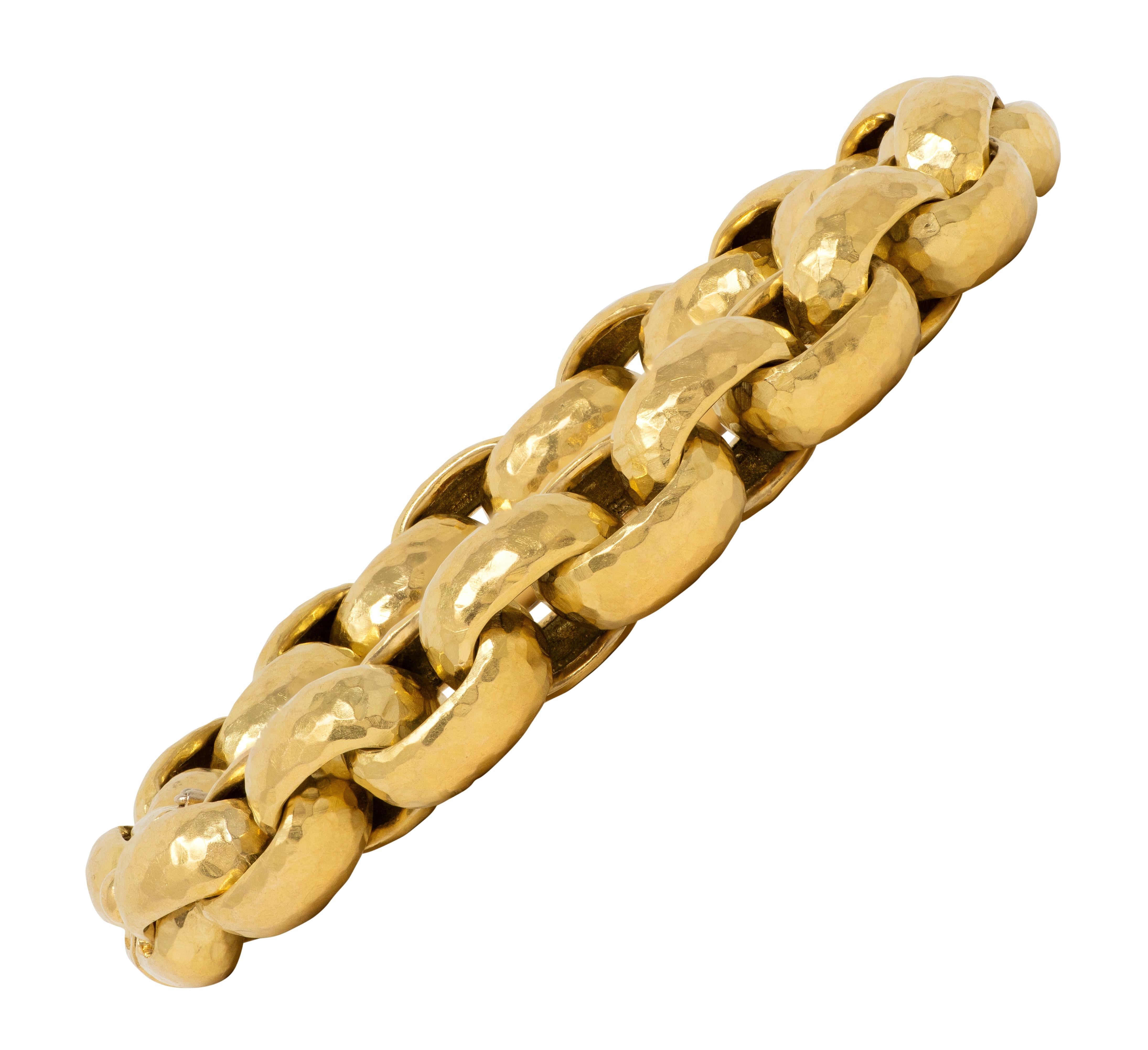 Tiffany & Co. Paloma Picasso 1989 18K Gold Vintage Hammered Rollo Link Bracelet