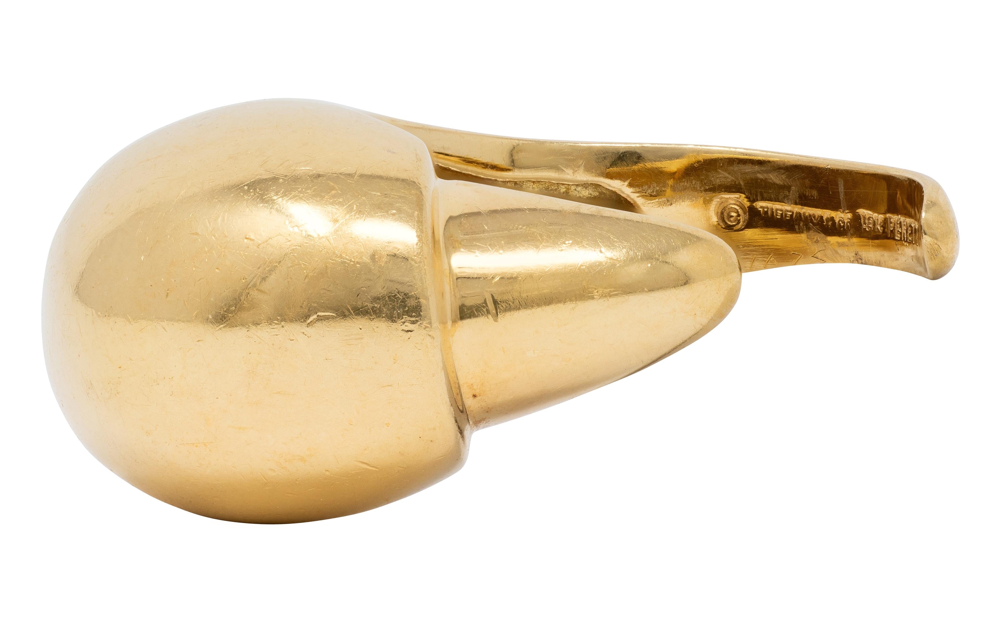 Tiffany & Co. Elsa Peretti 1970's 18 Karat Yellow Gold Vintage Eagle Talon Ring