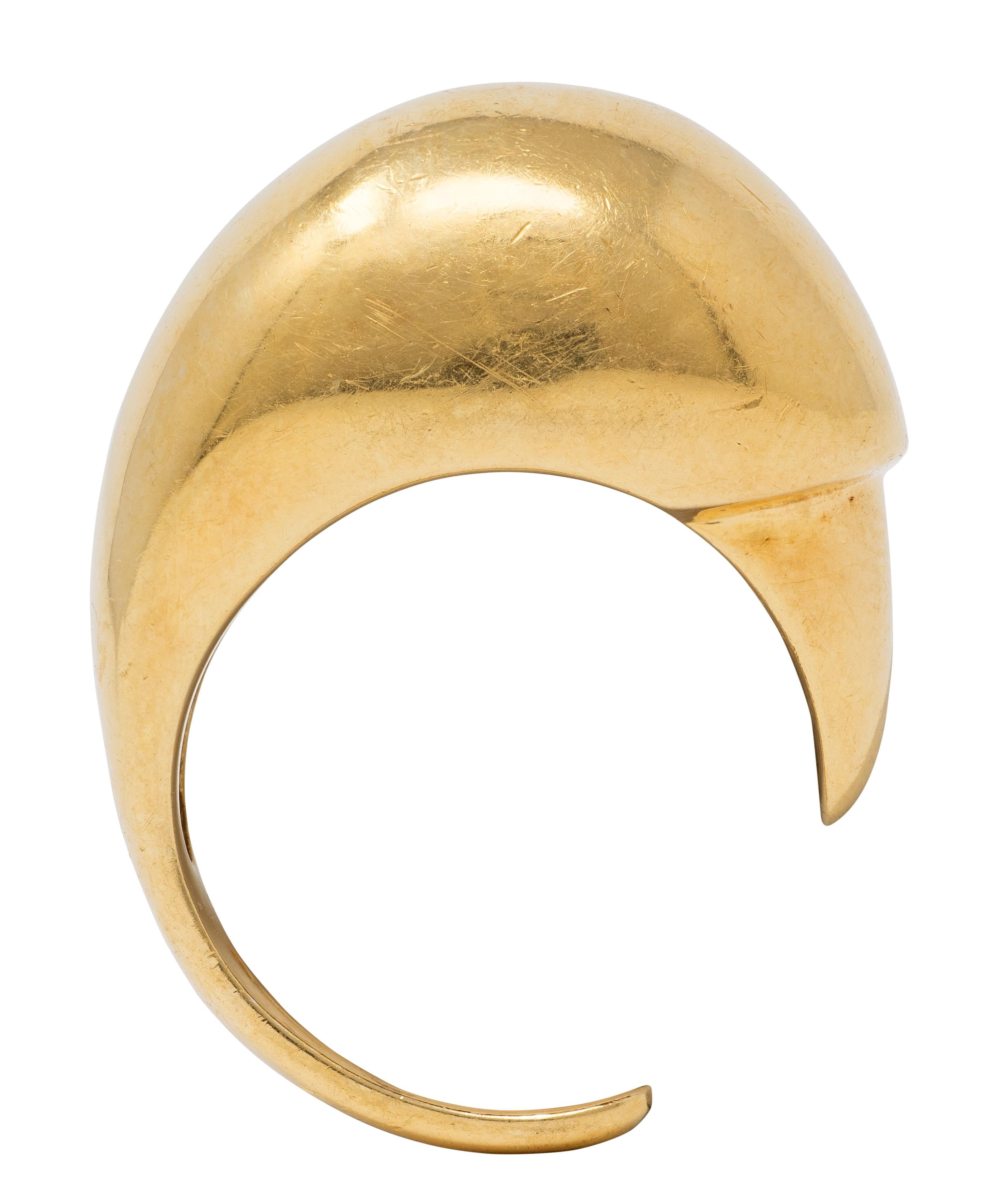 Tiffany & Co. Elsa Peretti 1970's 18 Karat Yellow Gold Vintage Eagle Talon Ring