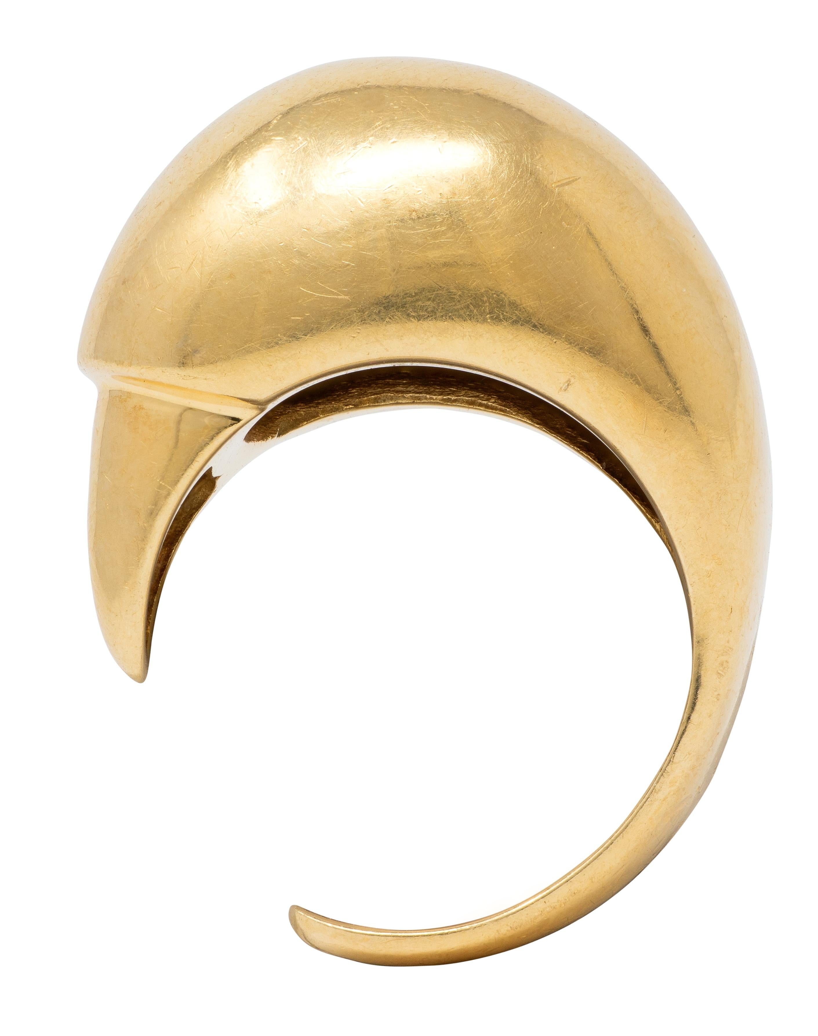 Tiffany & Co. Elsa Peretti 1970's 18 Karat Yellow Gold Vintage Eagle Talon Ring