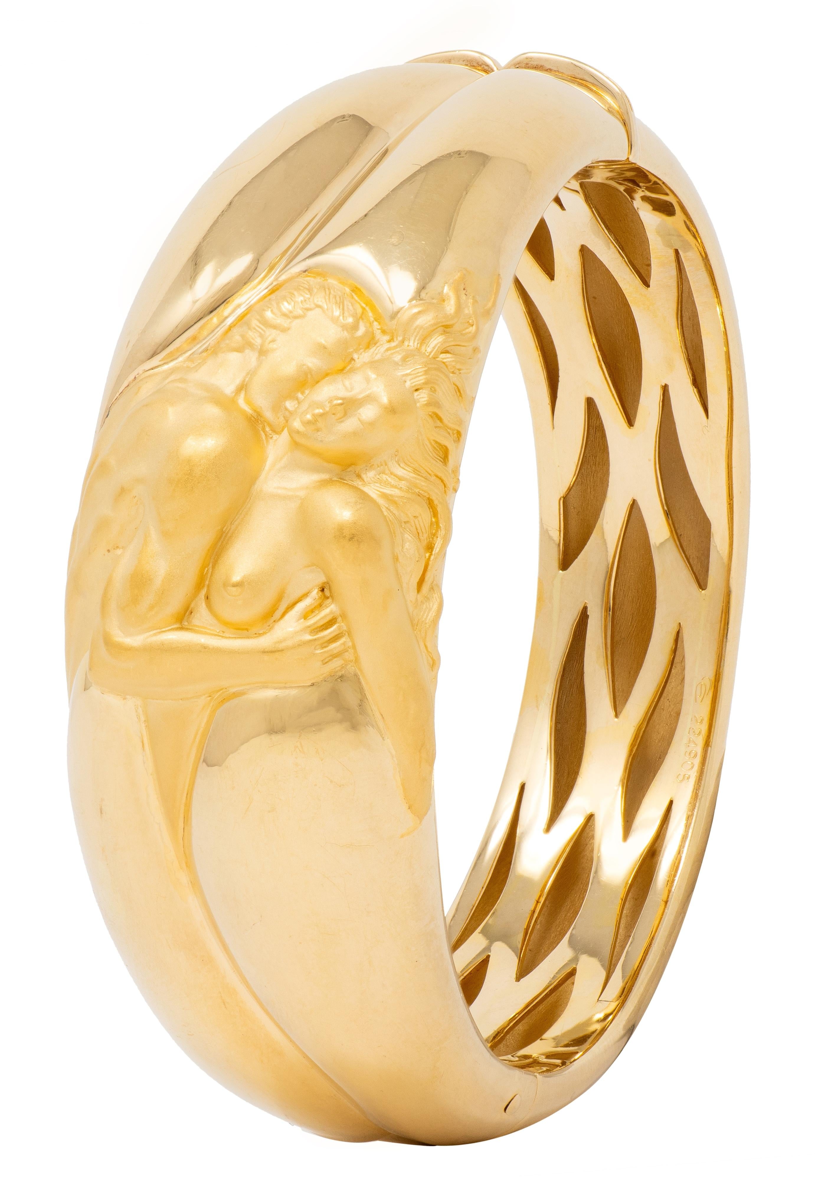 Carrera Y Carrera 2000's 18 Karat Yellow Gold Vintage Eden Bangle Bracelet
