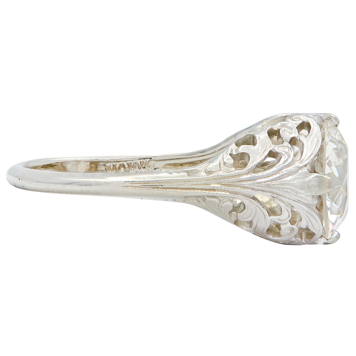 Edwardian Old European Diamond 18K Gold Antique Solitaire Engagement Ring