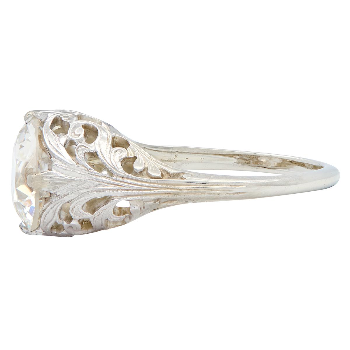 Edwardian Old European Diamond 18K Gold Antique Solitaire Engagement Ring