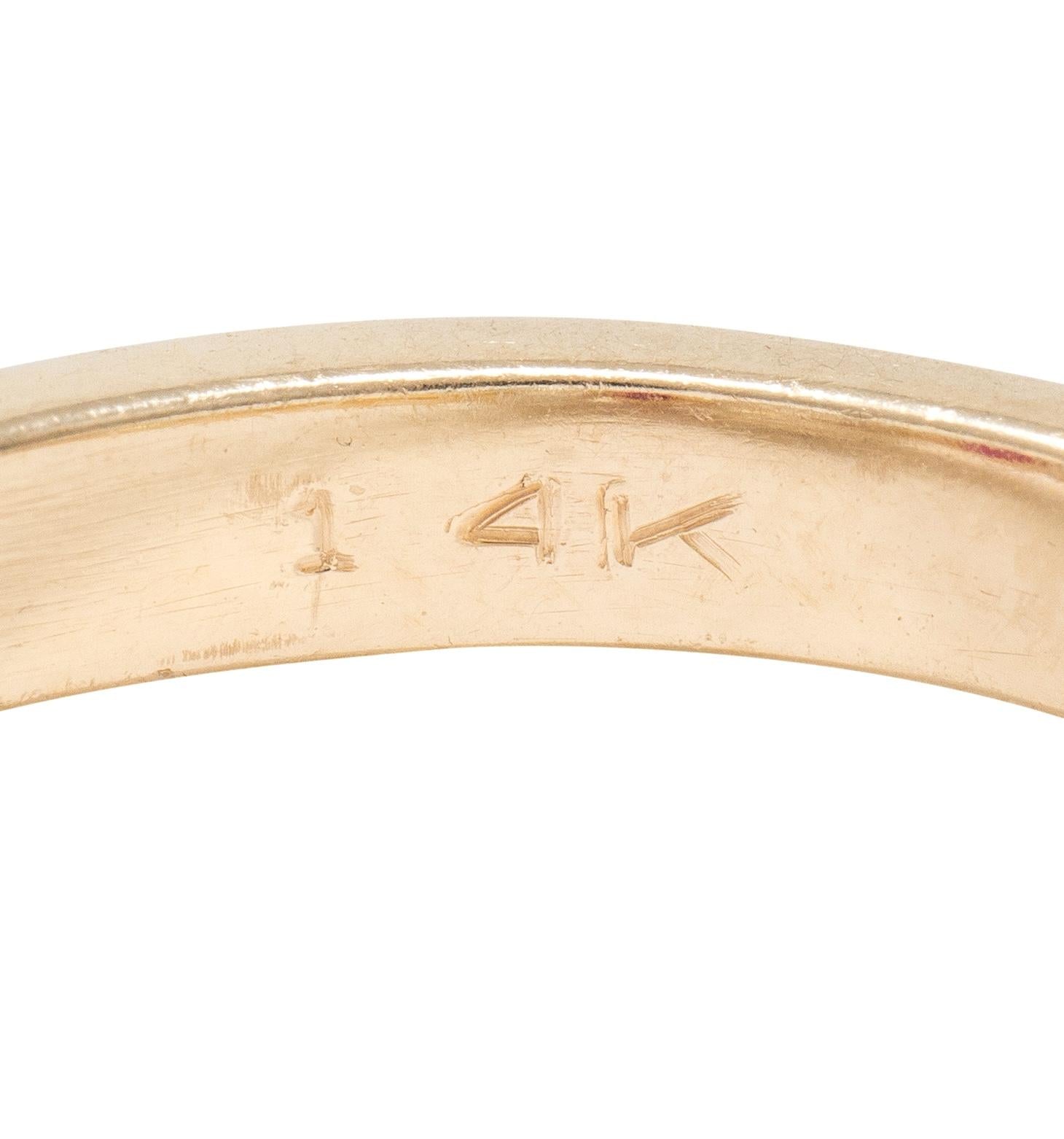 Victorian 3.62 CTW Ruby Old Mine Cut Diamond 14K Gold Antique Band Ring