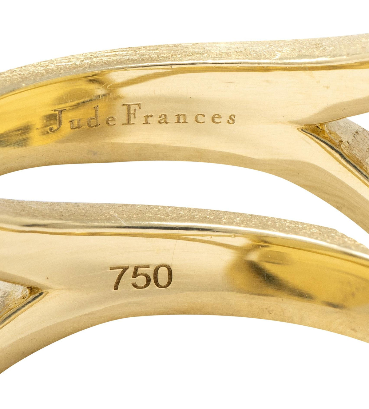 Jude Frances 2010's Labradorite Diamond 18 Karat Two-Tone Gold Cocktail Ring